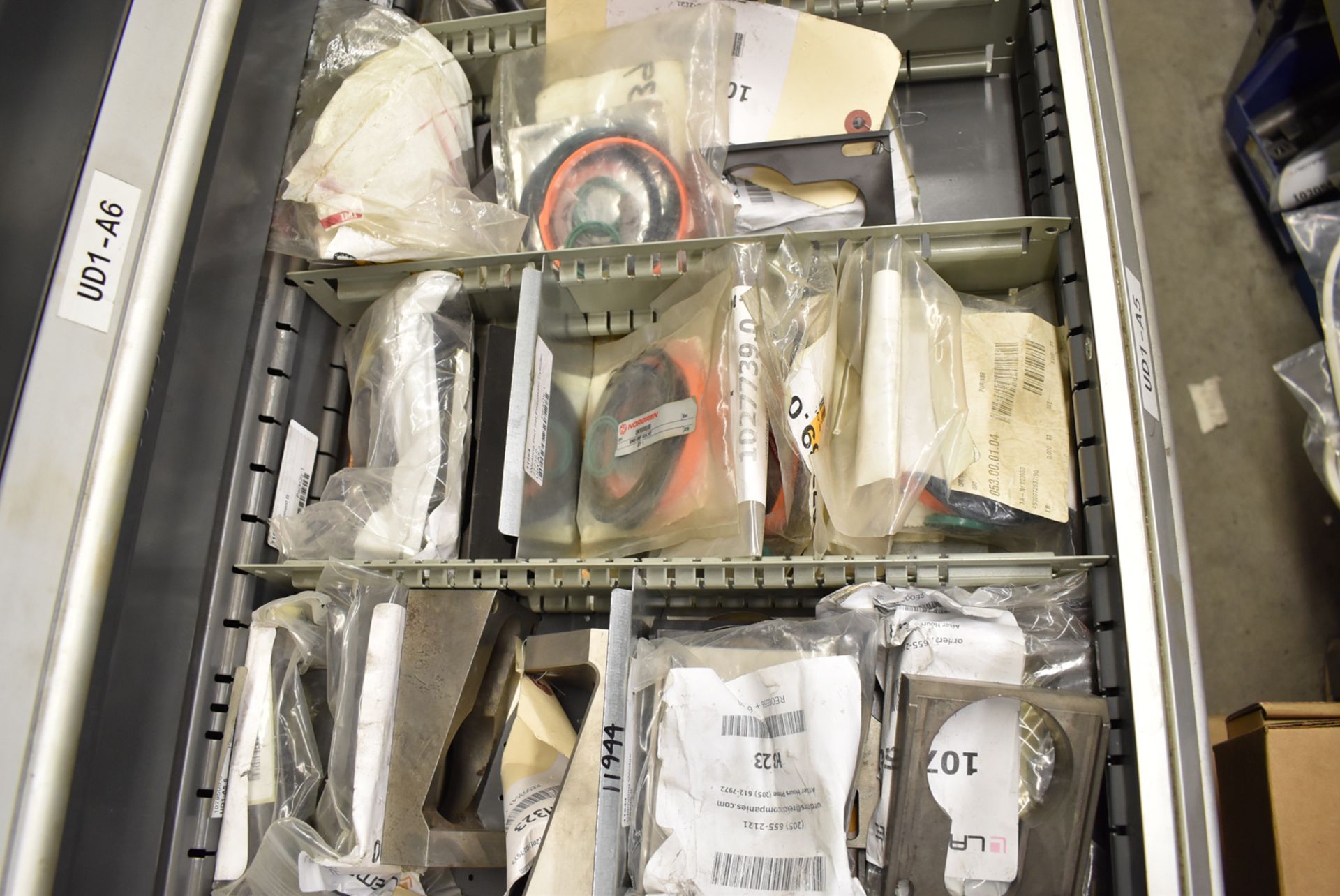 LOT/ CONTENTS OF DRAWER INCLUDING CONTACTS, SEALS & GASKETS, SPARE PARTS & MROs - Image 3 of 3