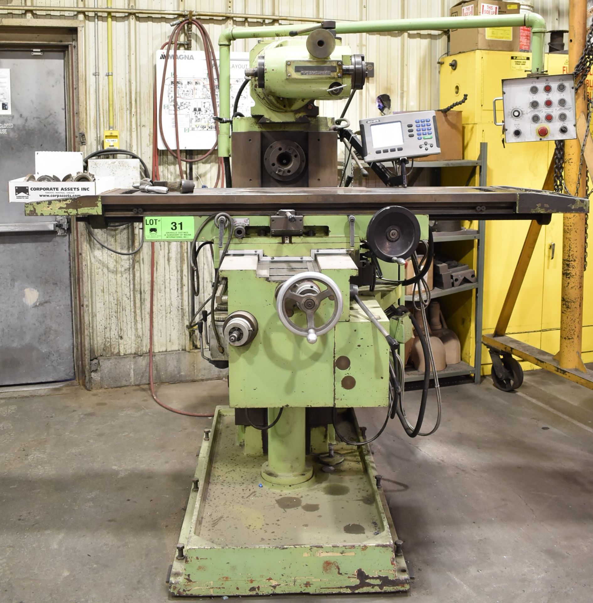 ACCUTEC 2500M UNIVERSAL MILLING MACHINE WITH 14"X61" TABLE, SPEEDS TO 2160 RPM, 15 HP, ISO 40