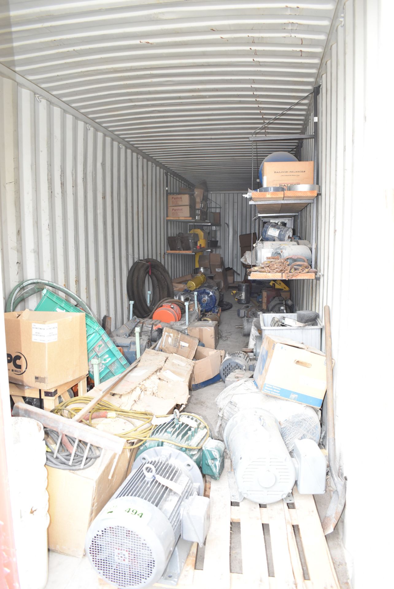 LOT/ CONTENTS OF SEA CONTAINER - SPARE MOTORS, GEARBOXES, PYROTEK DIE CASTING SUPPLIES, AIR TANK, - Image 2 of 19