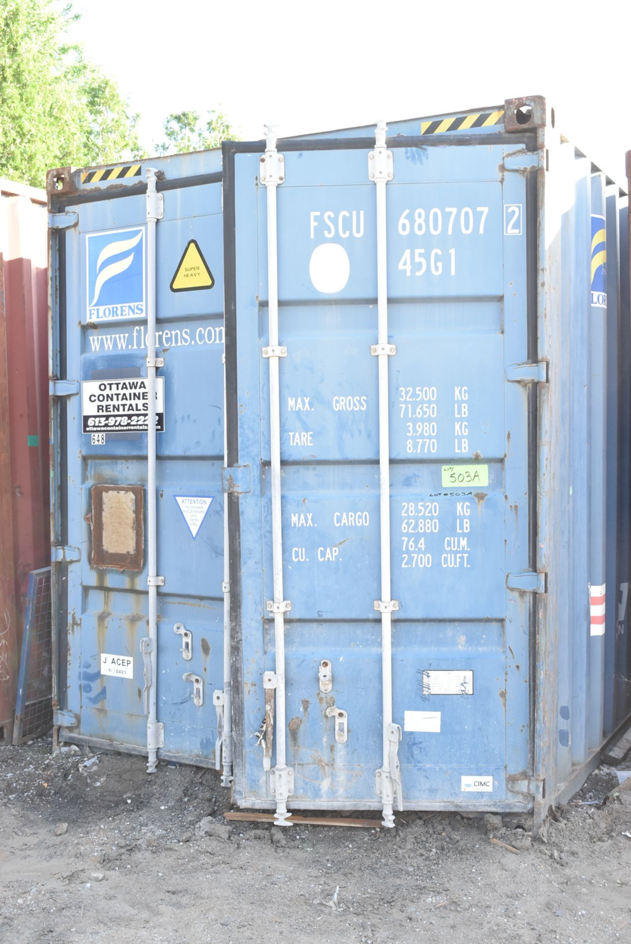 40' SEA CONTAINER (NO CONTENTS) (CI)