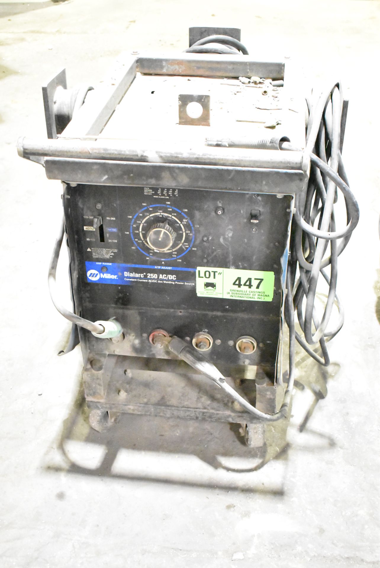 MILLER DIALARC 250 AC/DC ARC WELDER WITH CABLES & GUN, S/N N/A