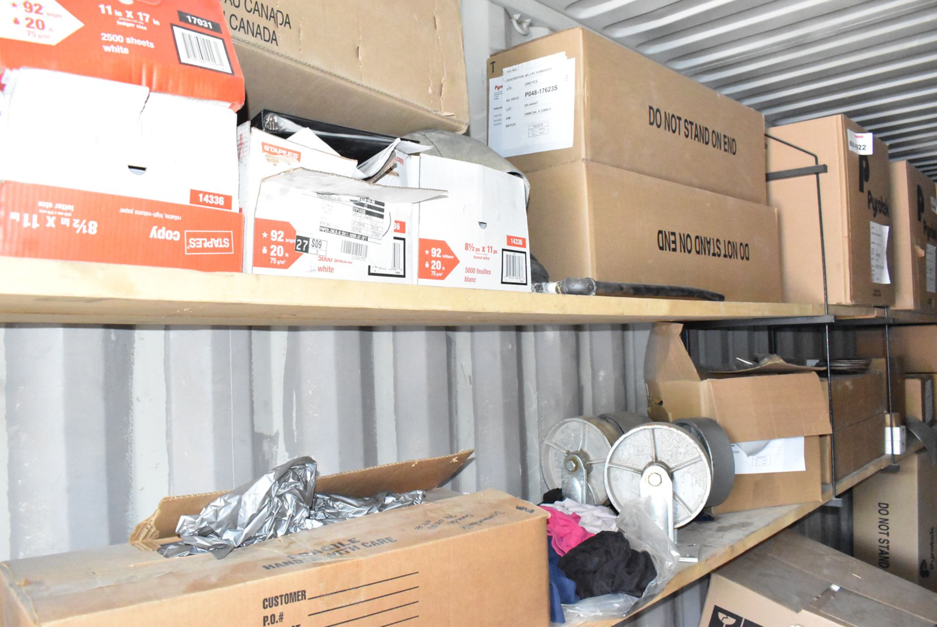 LOT/ CONTENTS OF SEA CONTAINER - SHELVING, THREAED ROD, PYROTEK DIE CASTING SUPPLIES, TROUGHS, SPARE - Image 4 of 14