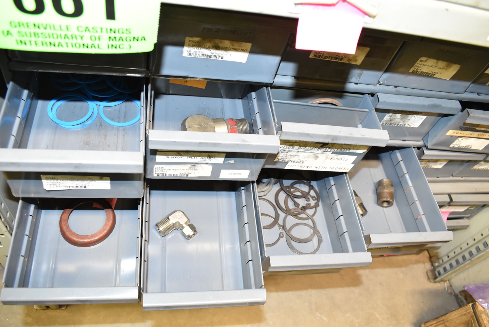 LOT/ STORAGE BINS WITH FITTINGS, SPARE PARTS & MROs - Image 2 of 2
