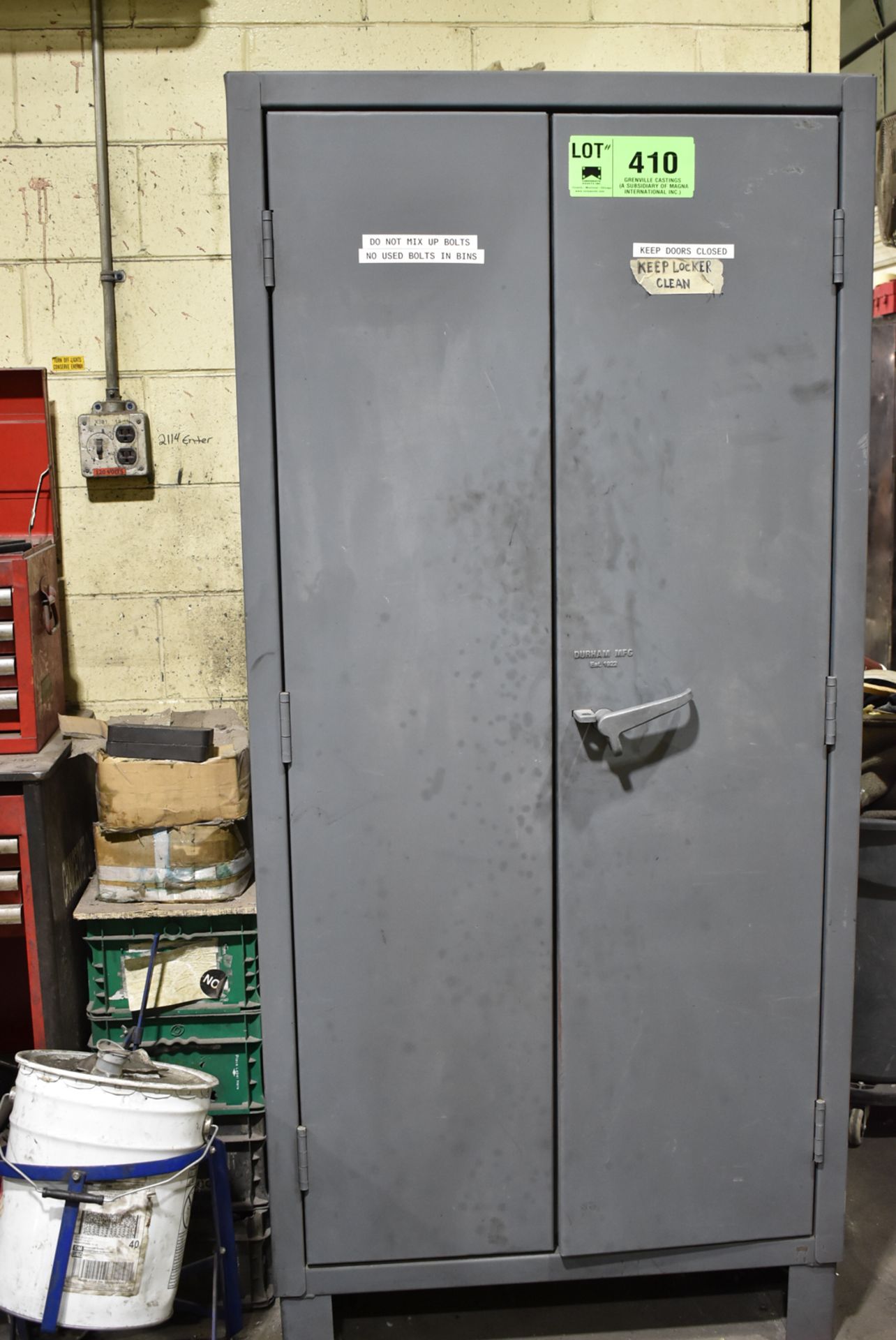 DURHAM HEAVY DUTY HIGHBOY PARTS CABINET WITH PARTS BINS (NO HARDWARE) (DELAYED DELIVERY)