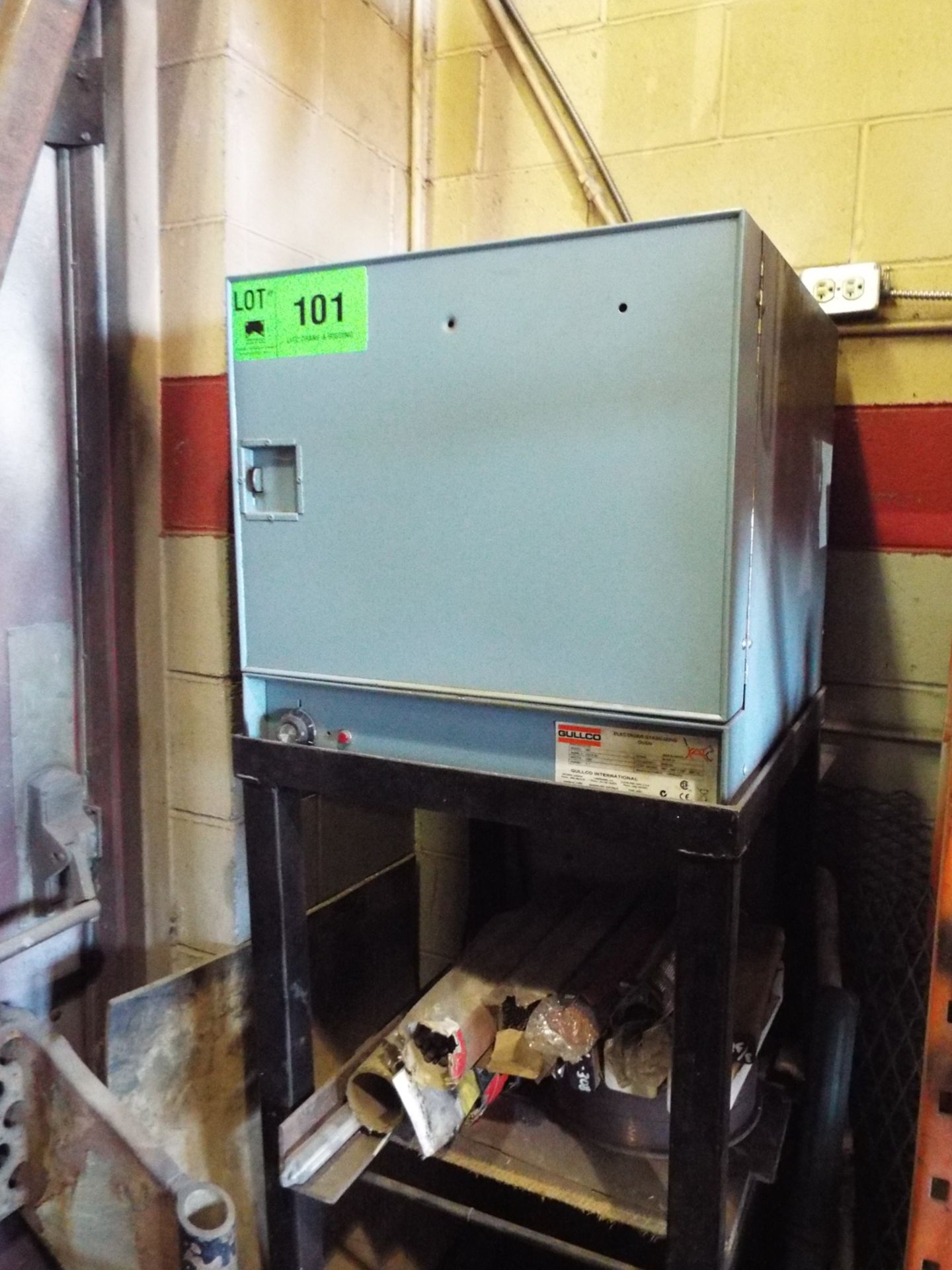 GULLCO ELECTRODE STABILIZING OVEN WITH CONTENTS OF STORAGE CABINET WITH CONSUMABLES & MORE, S/N: