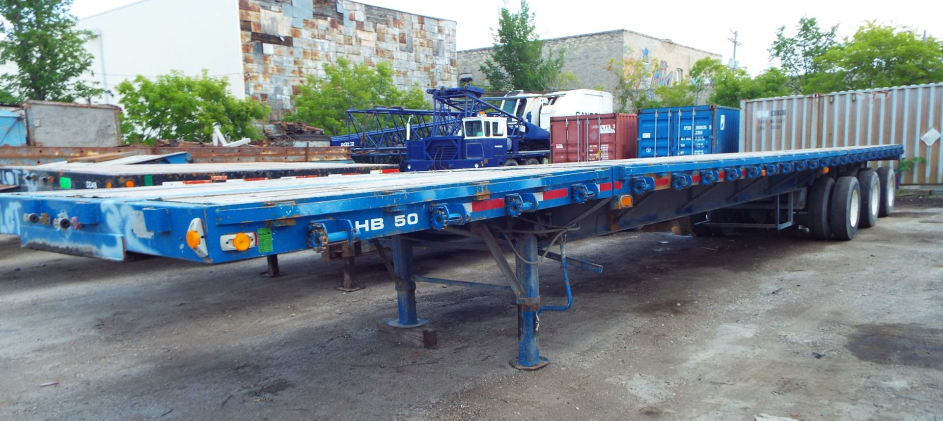 TRANSCRAFT (1986) MODEL ETH45-75 TRI AXLE FLATBED TRAILER, GVWR 70000LBS, 53' LONG, 8' WIDE, AIR - Image 2 of 5