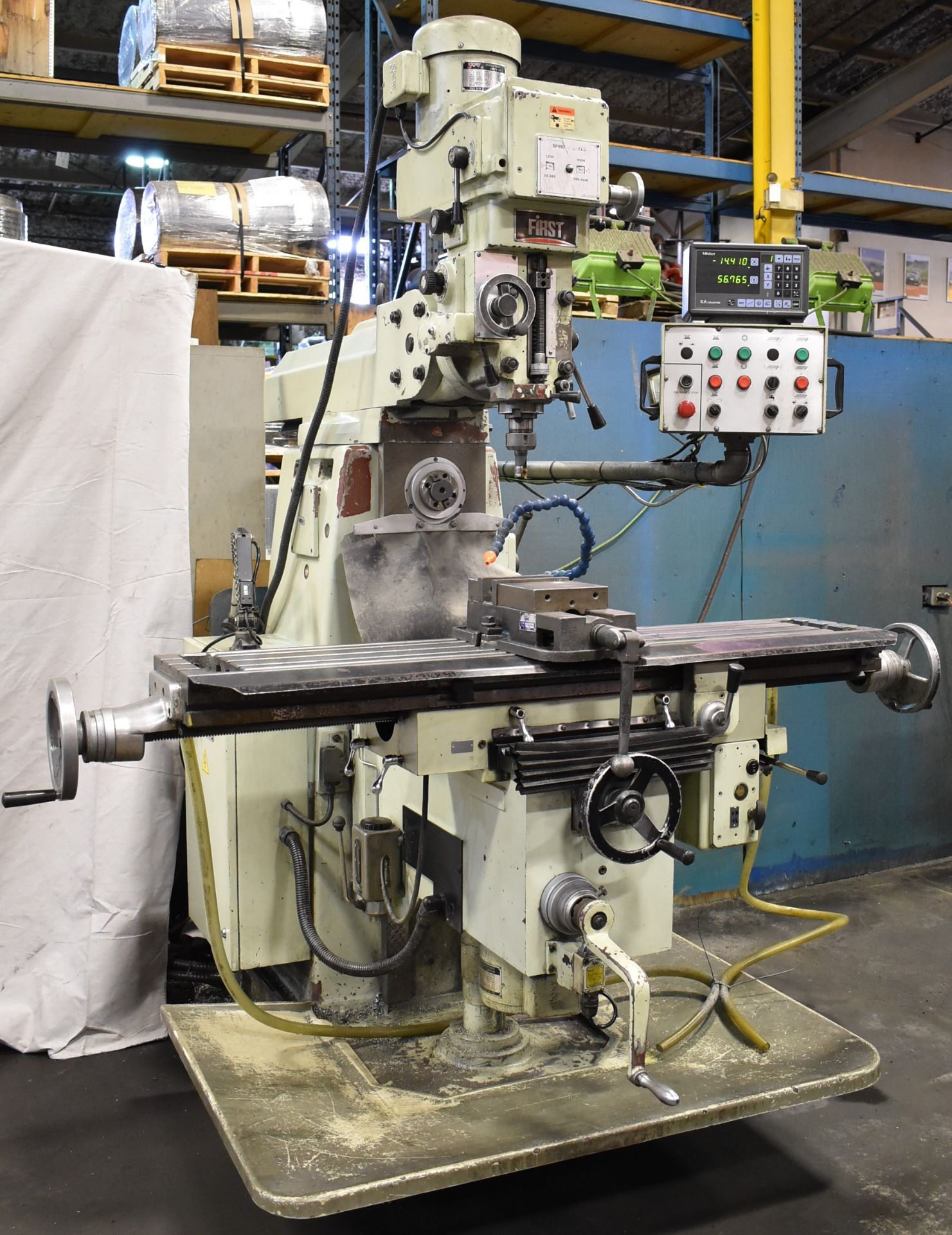 FIRST LC-20VHS UNIVERSAL MILLING MACHINE WITH 56"X10" TABLE, SPEEDS TO 4500 RPM, 6 HP, MITUTOYO KA