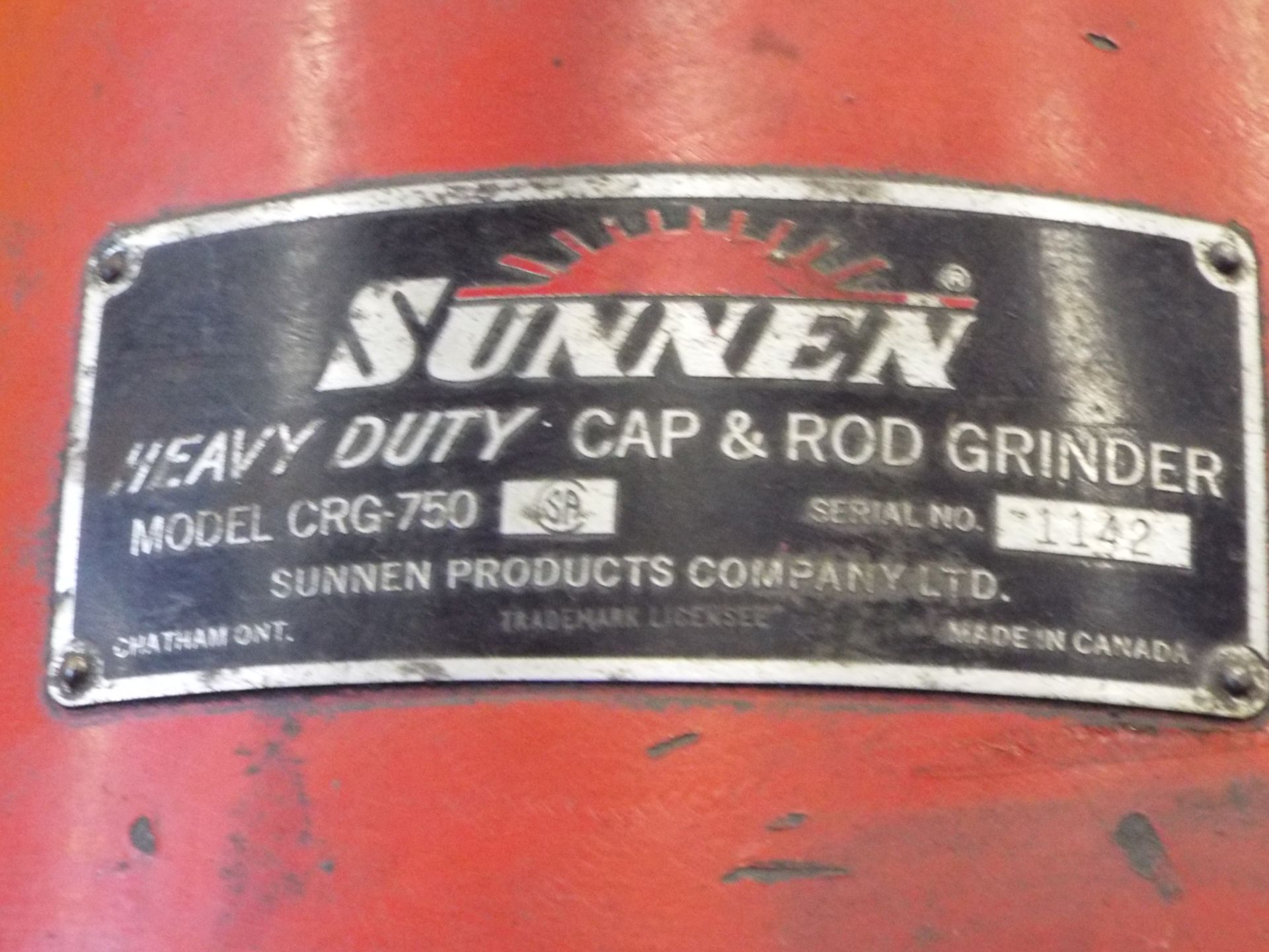 SUNNEN CRG-750 HEAVY DUTY CAP & ROD GRINDER, S/N: 1142 - Image 3 of 3