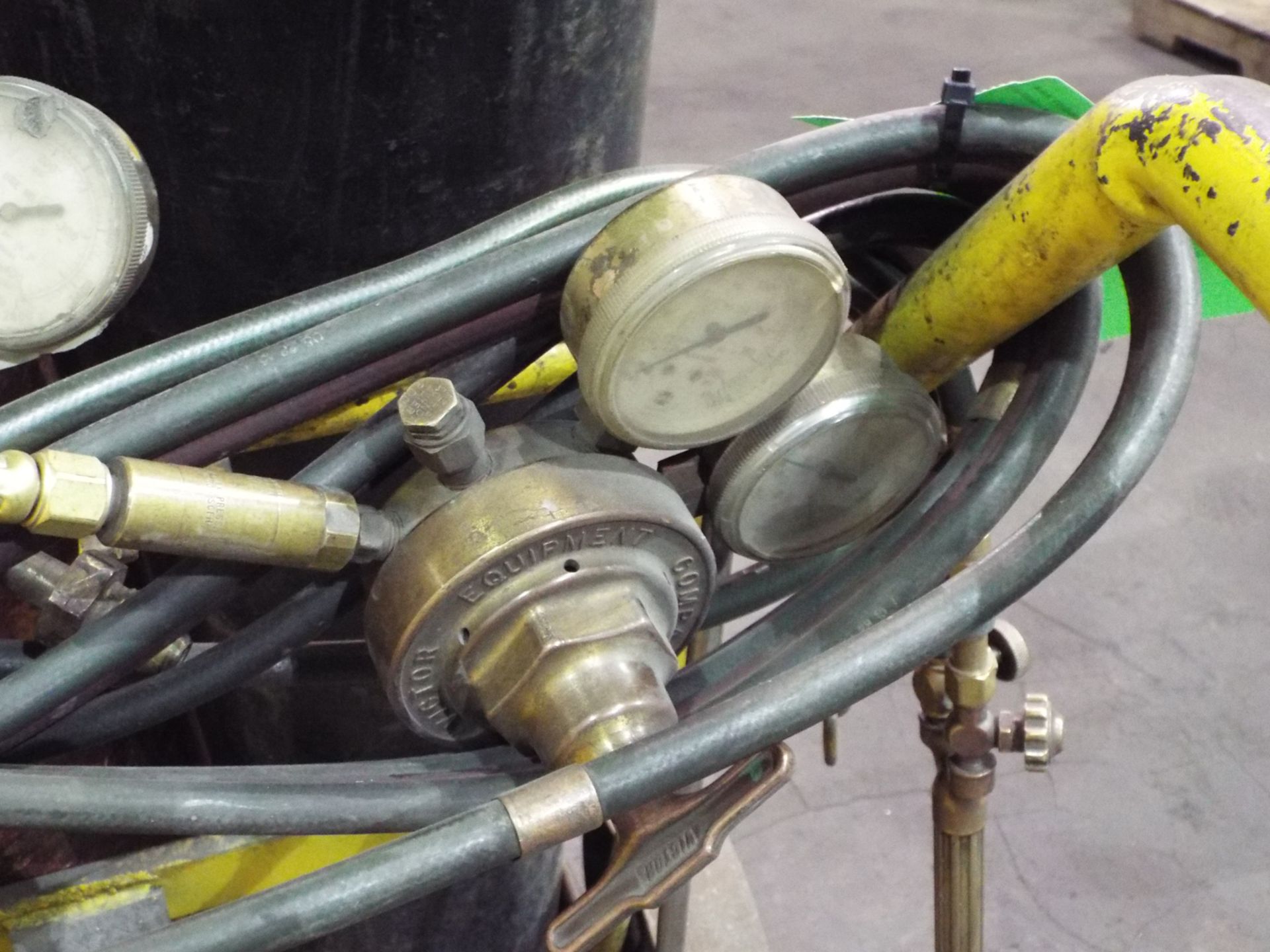 LOT/ OXY-ACETYLENE TANK CADDY WITH TORCH, REGULATORS & HOSE (NO TANKS) - Image 3 of 3