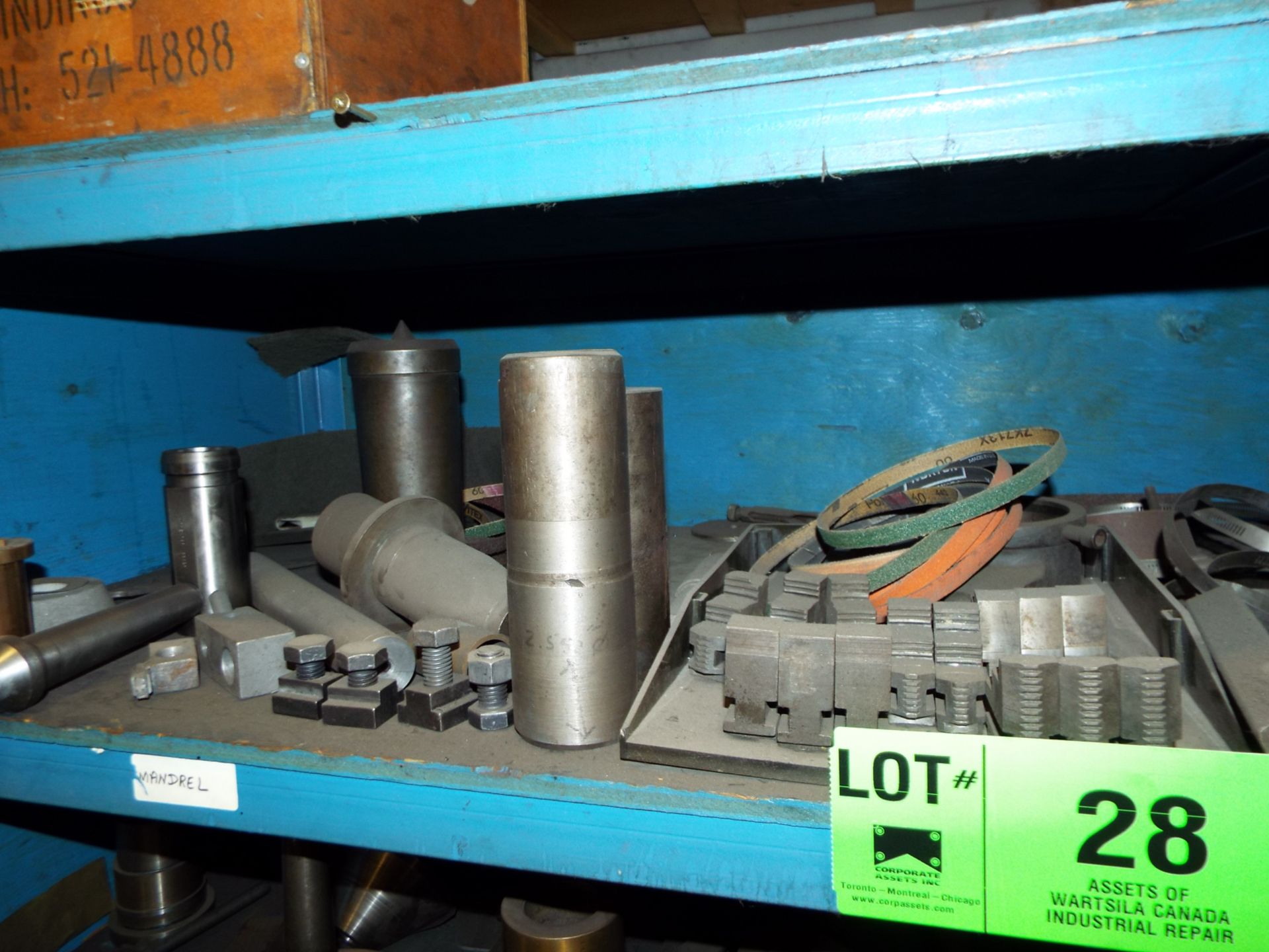 LOT/ CONTENTS OF SHELF - MANDRELS, INTERNAL GRINDING SPINDLES & INTERNAL GRINDING WHEELS - Image 2 of 3