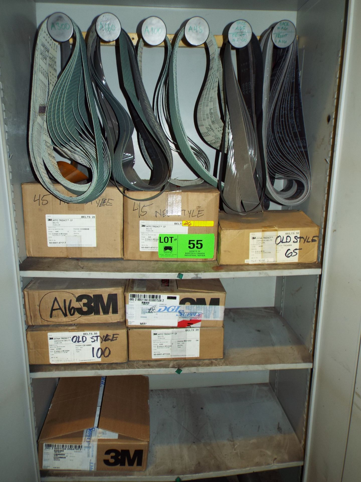 LOT/ ROTARY ATTACHMENT SANDING BELTS WITH HIGHBOY CABINET