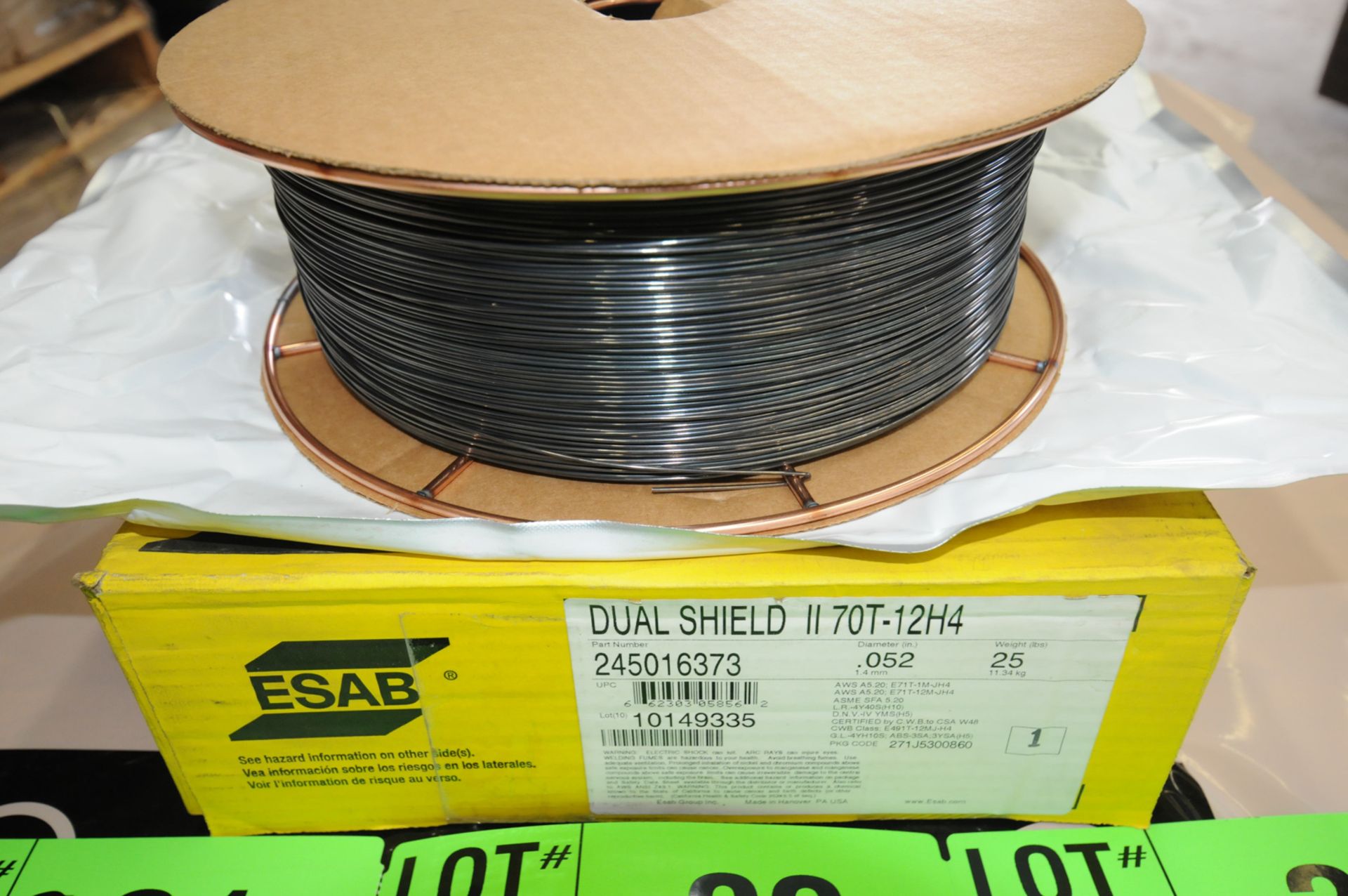LOT/ (10) 25LB SPOOLS OF ESAB DUAL SHIELD II 70T-12H4 0.052" DIAMETER WELDING WIRE CONFORMING TO AWS - Image 2 of 4