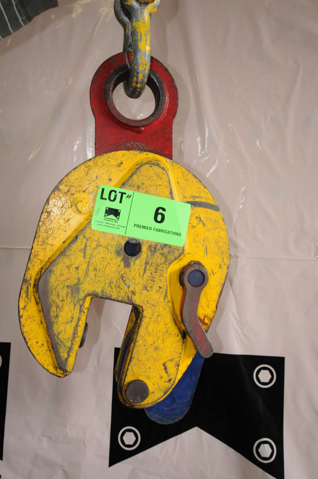 LIFT SAFE 15 TON CAPACITY PLATE LIFTER WITH 3" MAX. CAPACITY