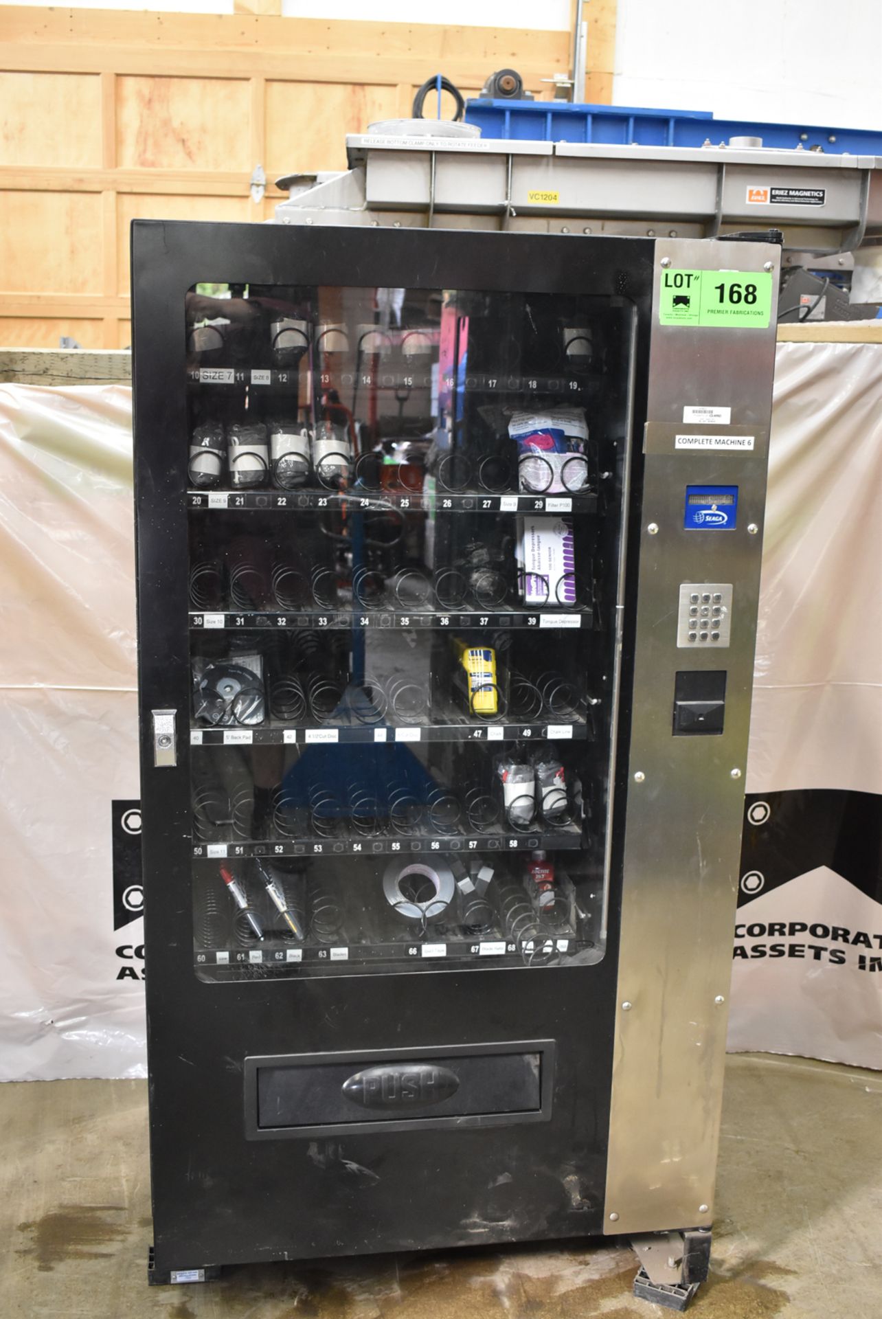 SEAGA IQ640 INVENTORY CONTROL VENDING MACHINE, S/N: SK0381500731