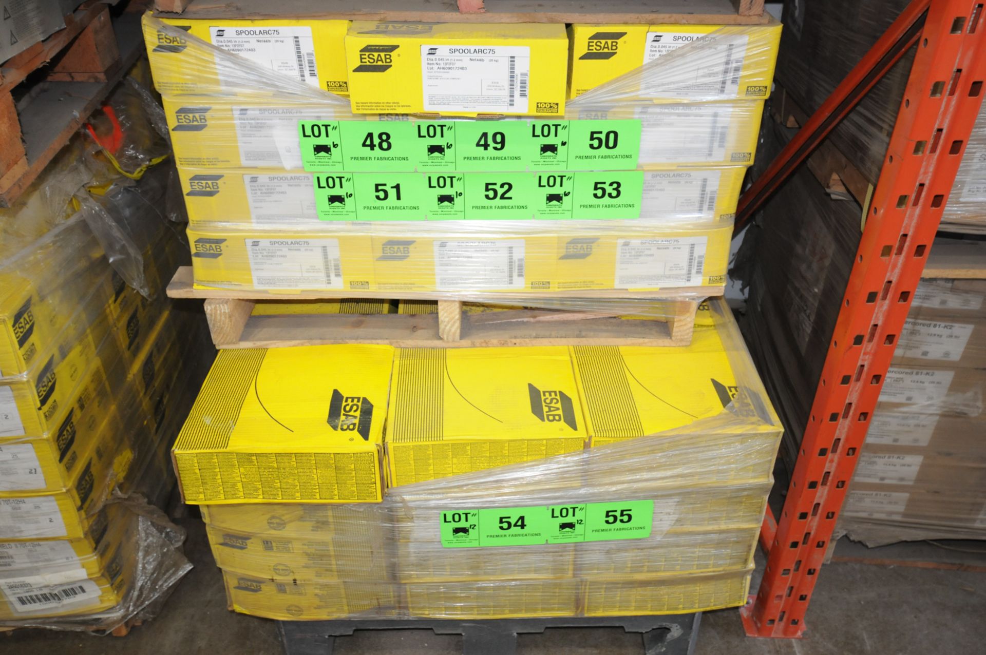 LOT/ (10) 44LB SPOOLS OF ESAB SPOOLARC75 0.045" DIAMETER WELDING WIRE CONFORMING TO AWS/ASME SFA 5. - Image 4 of 4