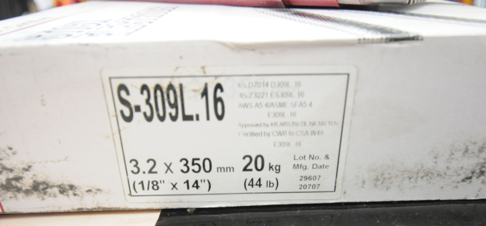LOT/ (10) 44LB BOXES OF HYUNDAI S-309L.16 1/8"X14" STICK WELDING ELECTRODES CWB CERTIFIED TO CSA W48 - Image 3 of 4