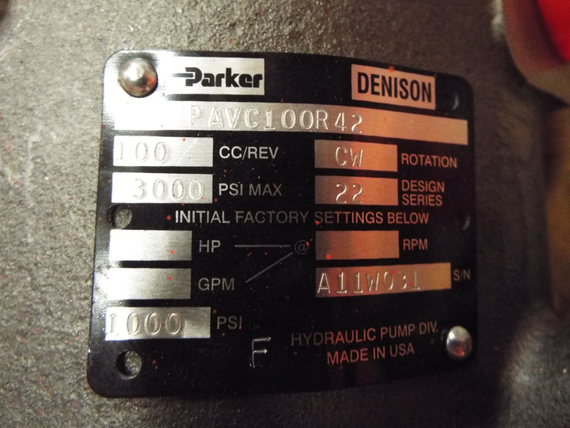 LOT/ TIMBERJACK TRANSFER CASE, PARKER PAVC100R42 PUMP WITH 3000 PSI MAX, & PUMPS - Image 5 of 8