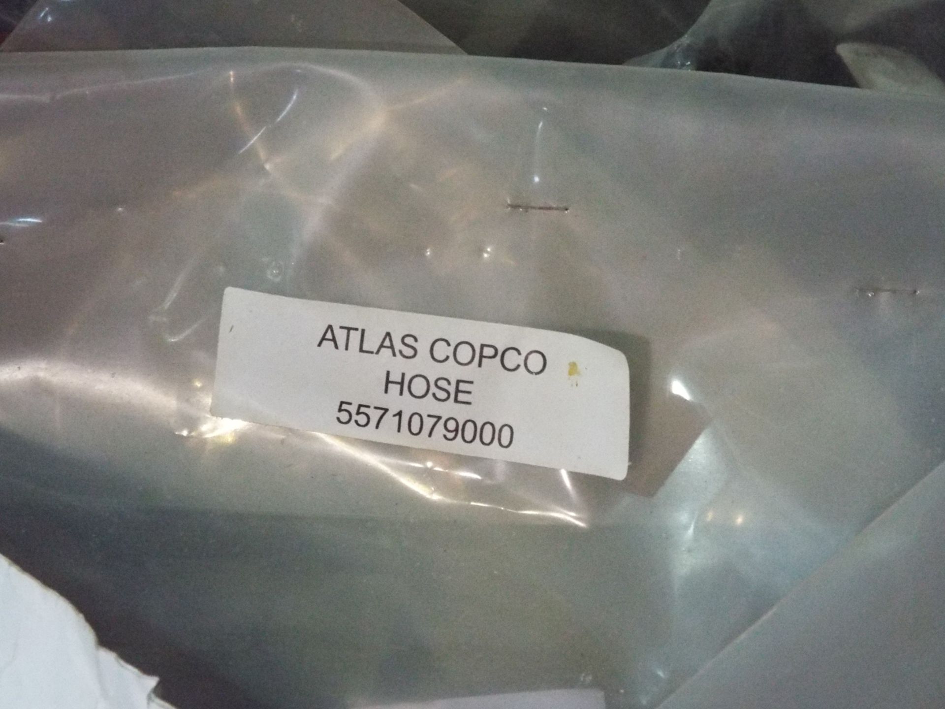 LOT/ ATLAS COPCO PARTS INCLUDING PIPE, FLOW CONTROL, NEEDLE VALVE, SEATBELT, HORN, AND HOSE - Image 8 of 14