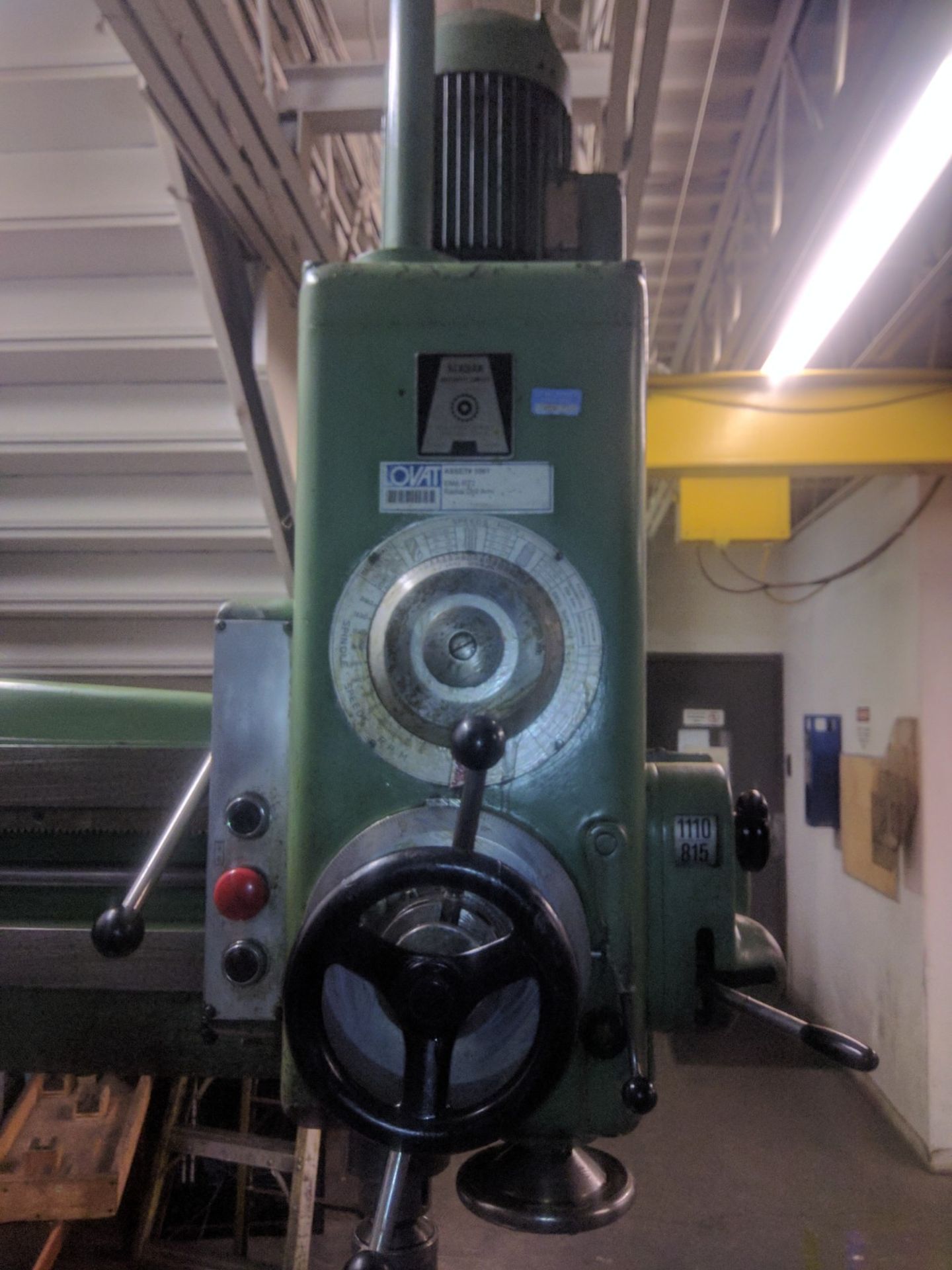 EMA 3' RADIAL ARM DRILL WITH 24"×12" TABLE, SPEEDS TO APPROX. 1100 RPM, - Image 2 of 3