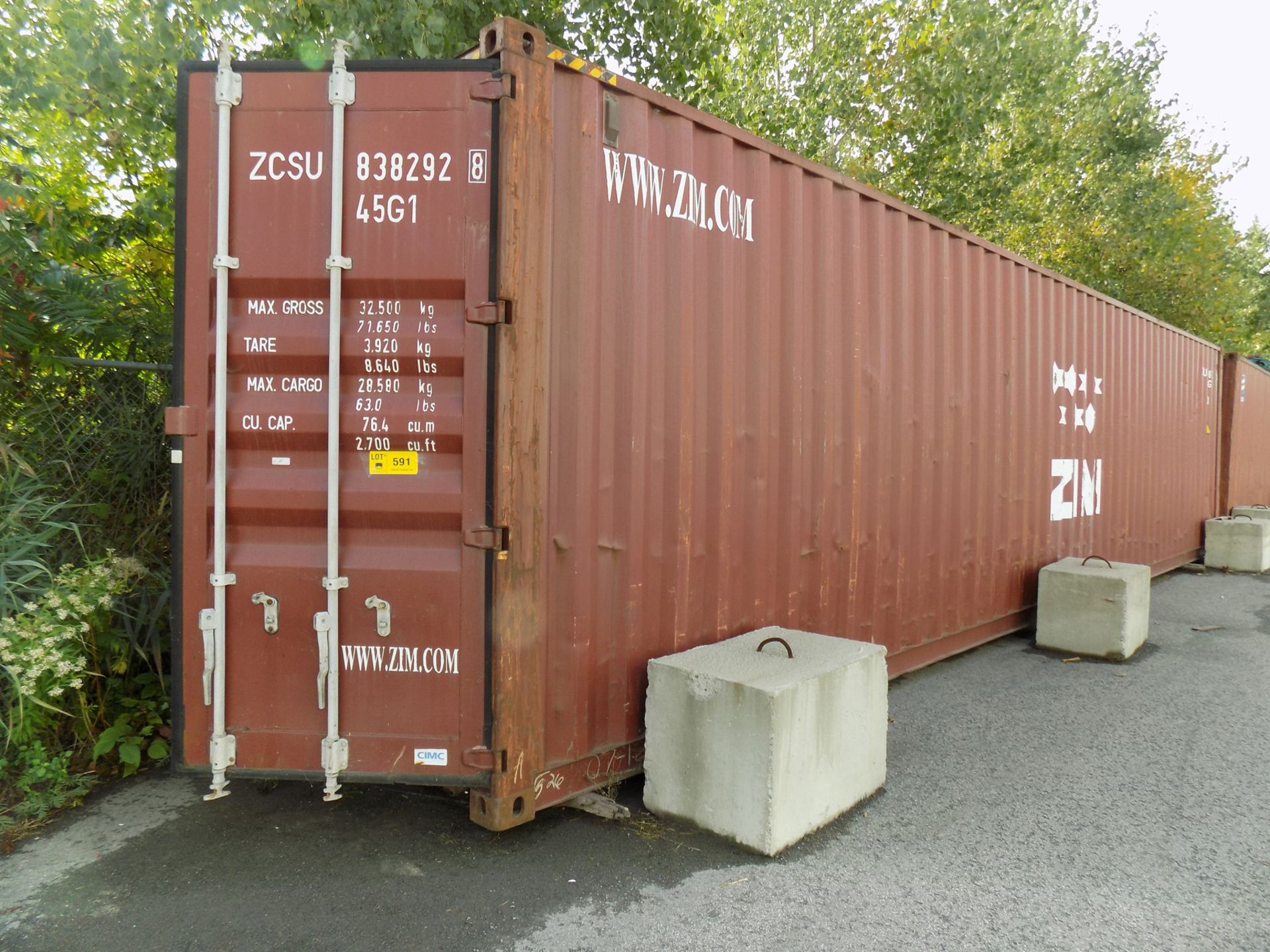 LOT/ CIM 40' STORAGE SEA CONTAINER WITH CONTENTS