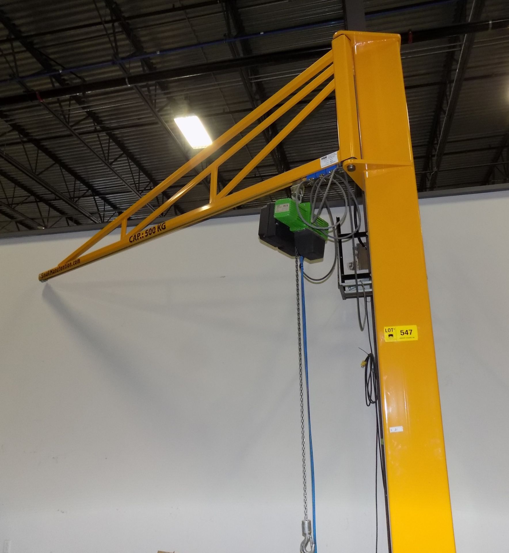 SMAK-MANUTENTION 1/2 TON CAPACITY JIB CRANE WITH 1/2 TON CAPACITY ELECTRIC CHAIN HOIST - Image 2 of 3