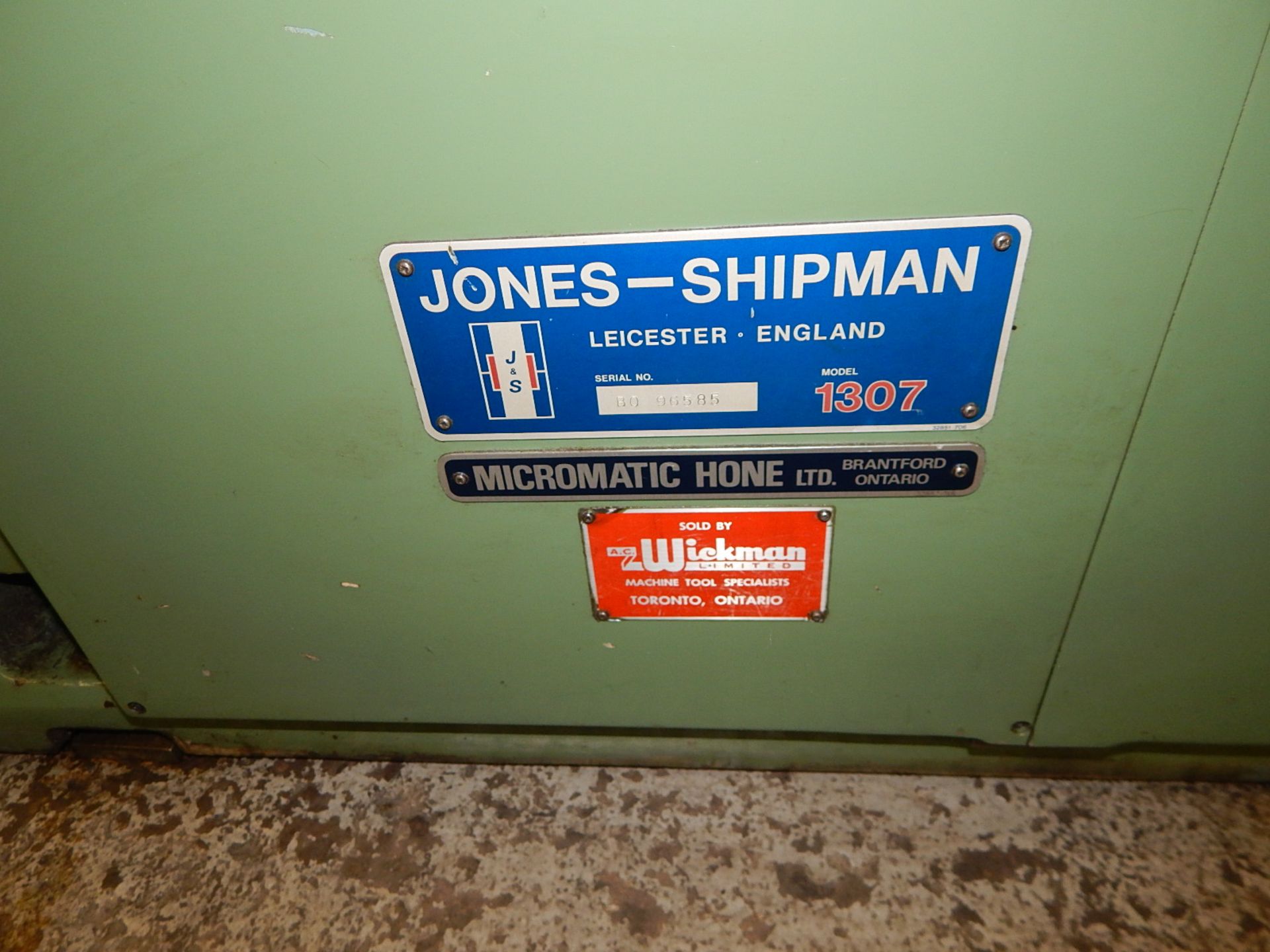 JONES & SHIPMAN 1307 UNIVERSAL I.D/O.D CYLINDRICAL GRINDER, S/N: 96585 (CI) [RIGGING FEE FOR LOT # - Image 6 of 7