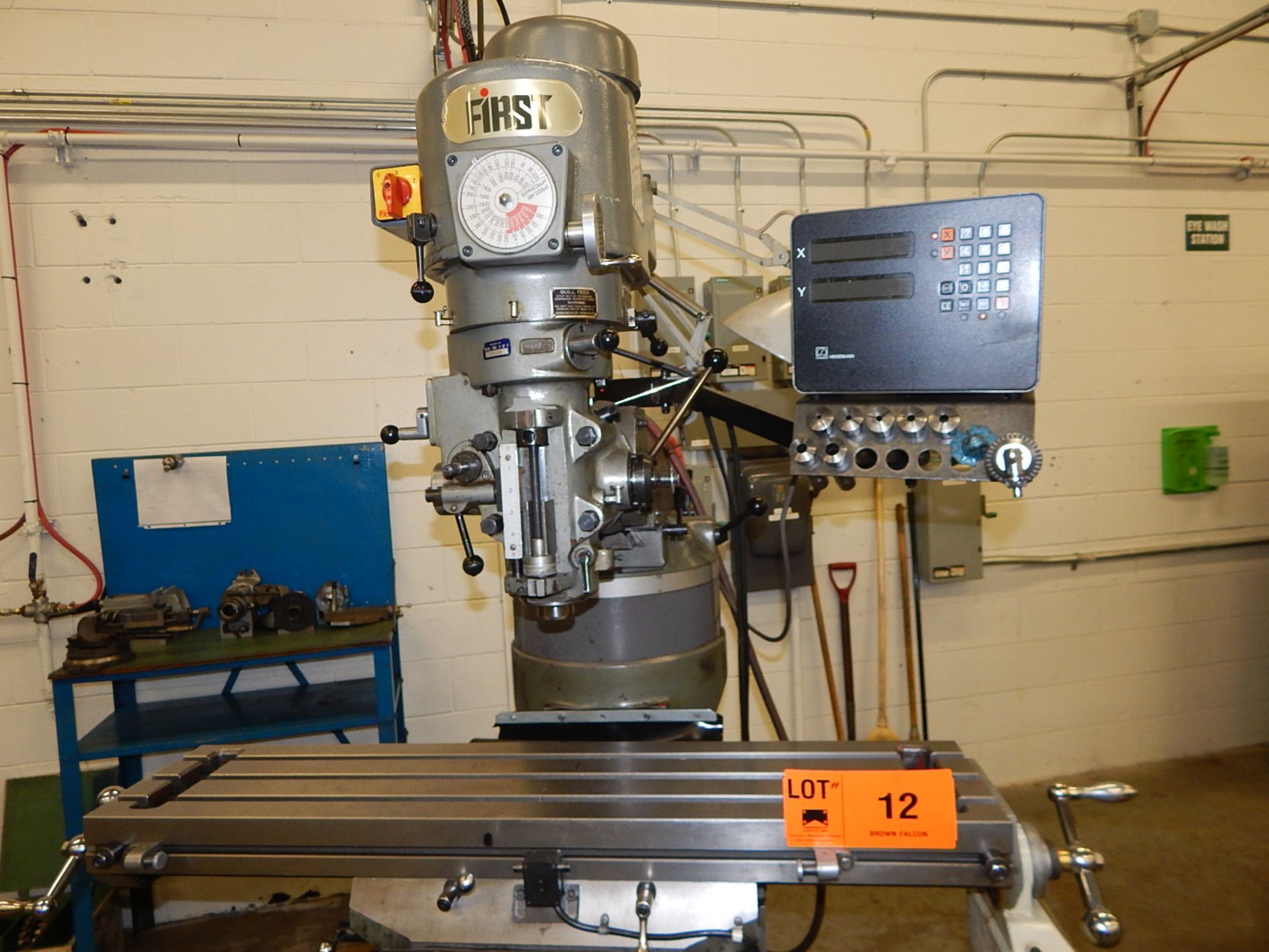 FIRST TURRET MILLING MACHINE WITH SPEEDS TO 4500 RPM, 36" X 9" T-SLOT TABLE WITH POWER FEED CONTROL, - Image 3 of 4