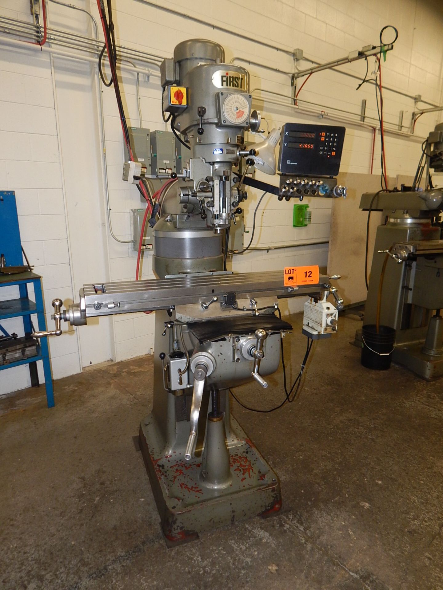 FIRST TURRET MILLING MACHINE WITH SPEEDS TO 4500 RPM, 36" X 9" T-SLOT TABLE WITH POWER FEED CONTROL, - Image 4 of 4