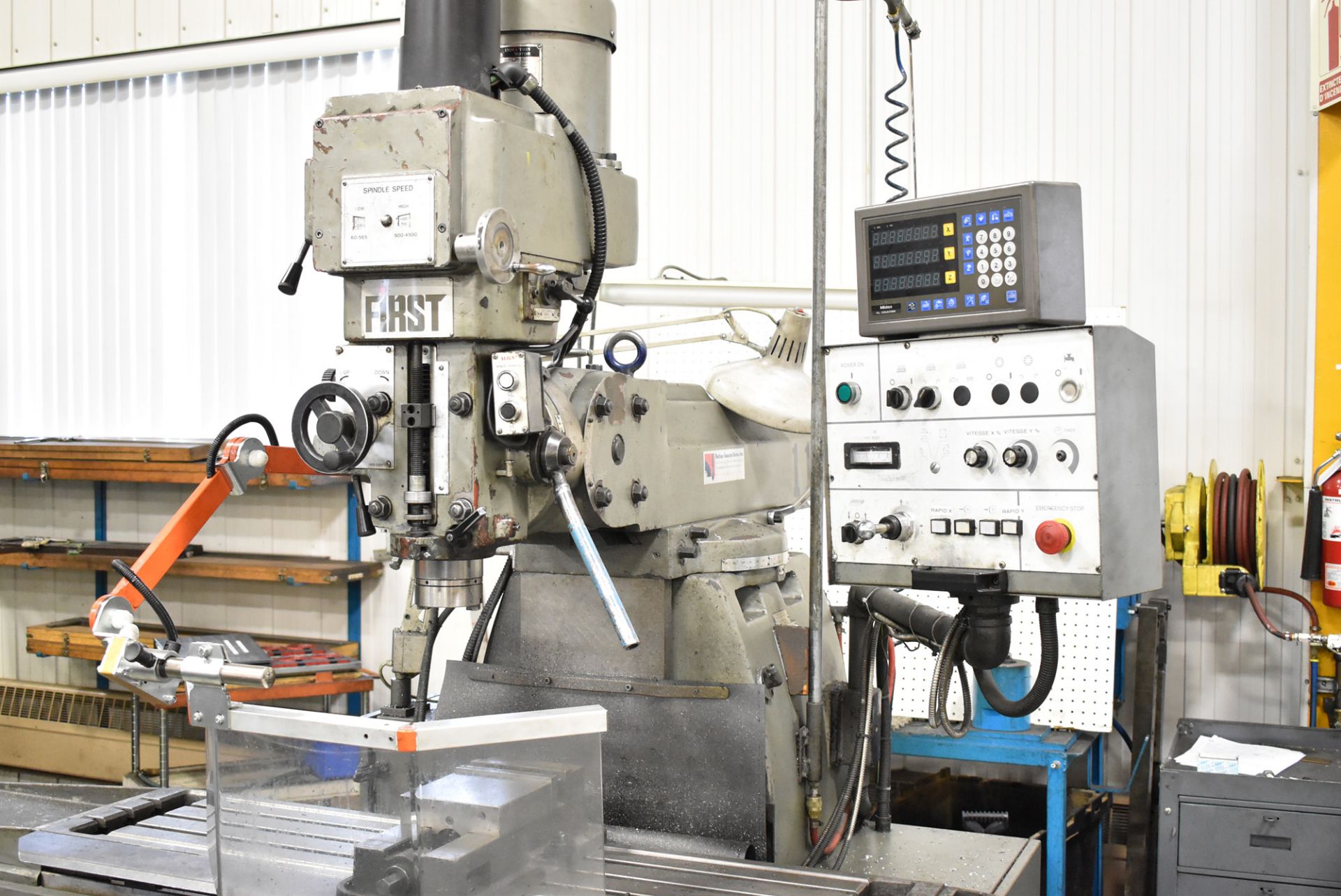 FIRST LC205 VSDX VERTICAL TURRET MILLING MACHINE WITH 51"X11" TABLE, SPEEDS TO 4500 RPM, MITUTOYO - Image 4 of 7