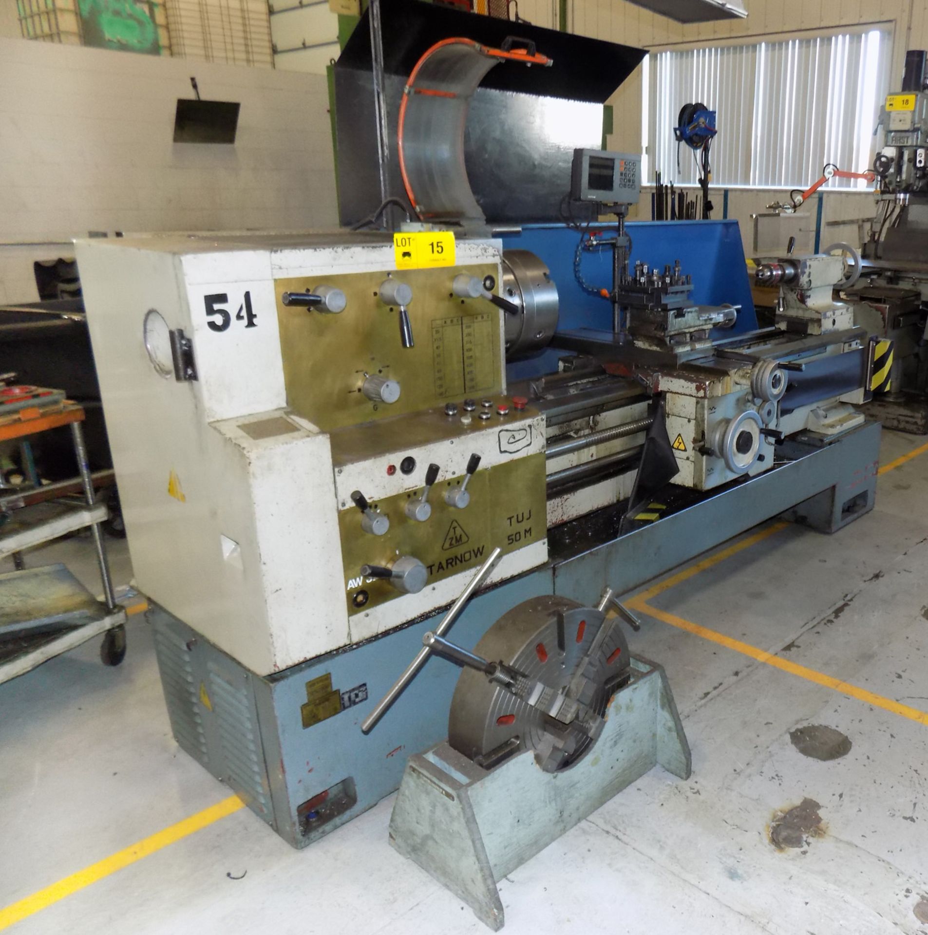 TARNOW TUJ 50M ENGINE LATHE WITH 20" SWING, 60" BETWEEN CENTERS, SPEEDS TO 1600 RPM, 10" 3-JAW - Image 2 of 7