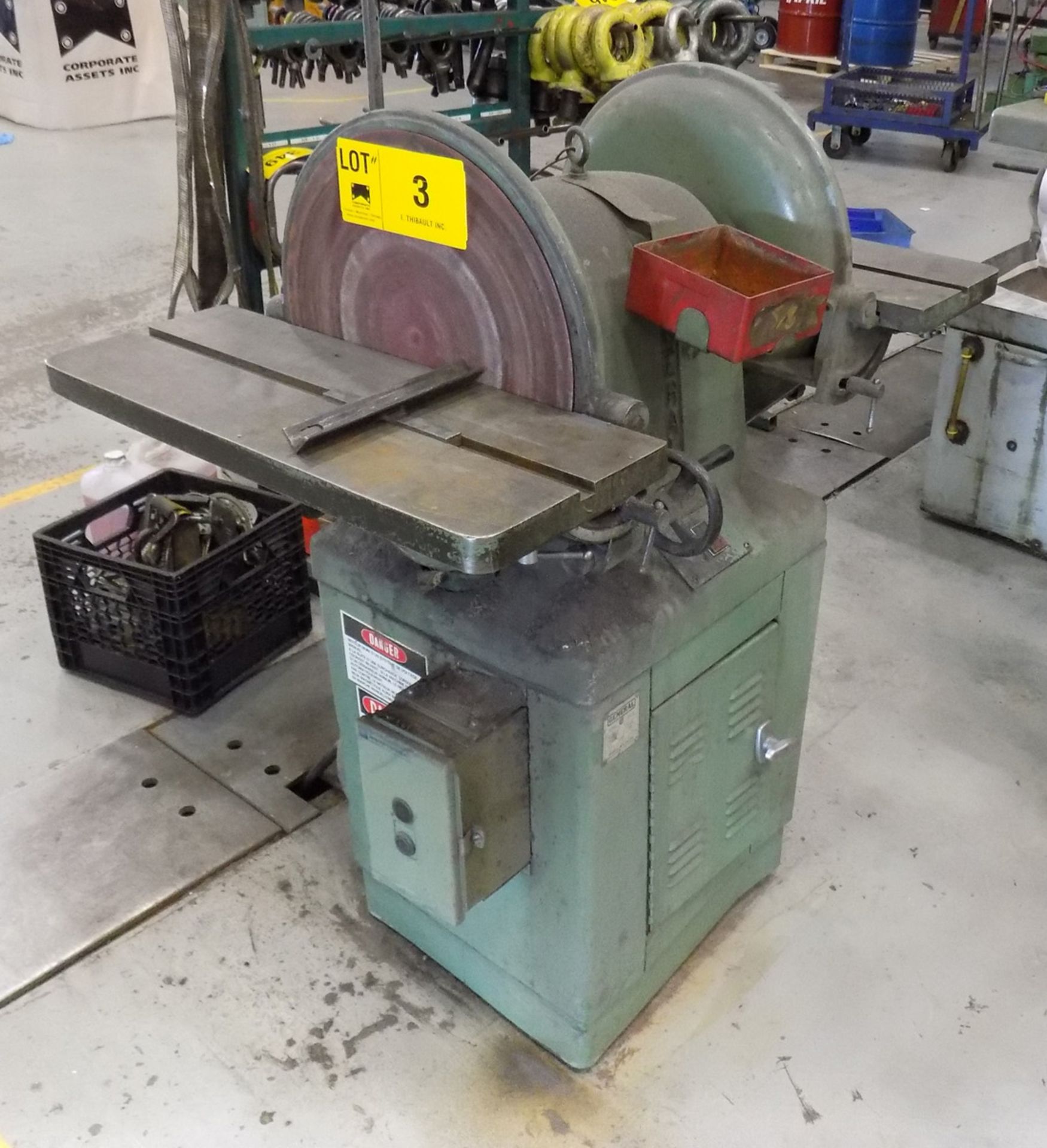 GENERAL MODEL 100 FLOOR TYPE DOUBLE END DISK SANDER, S/N 100-2 - Image 2 of 3