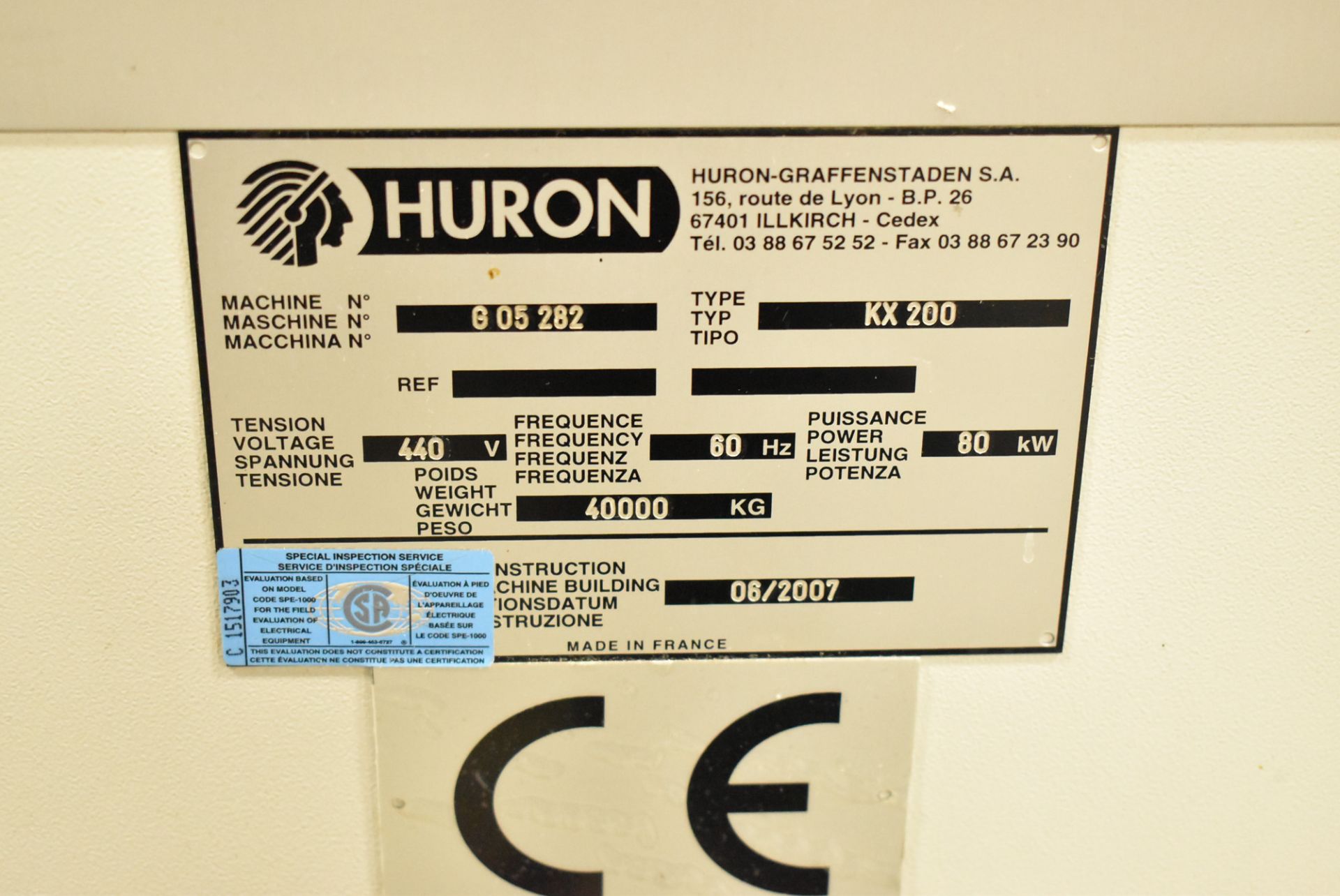 HURON (2007) KX200 5 AXIS GANTRY TYPE CNC VERTICAL MACHINING CENTER WITH SIEMENS SINUMERIK CNC - Image 6 of 14