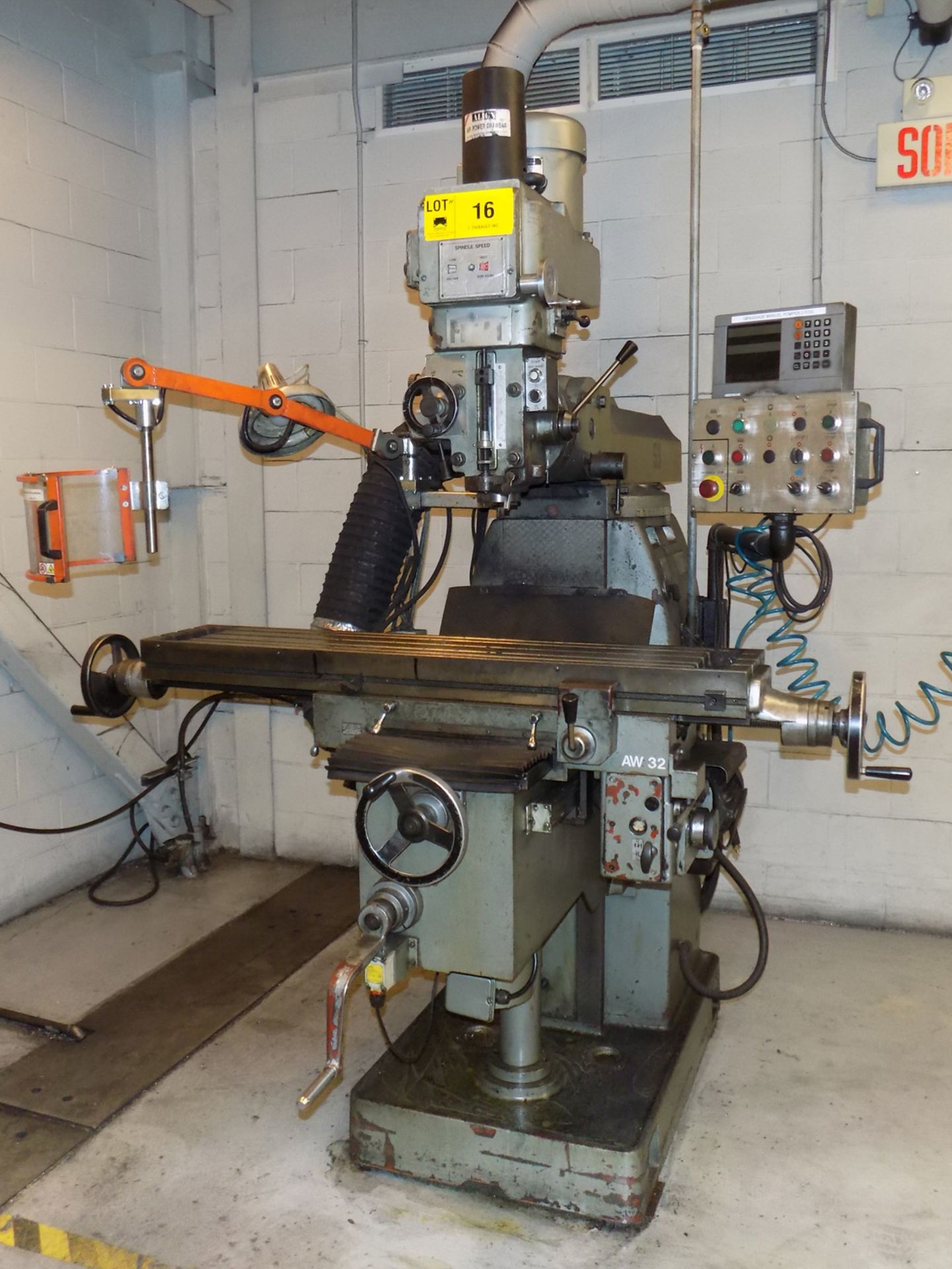 FIRST LC20 VERTICAL TURRET MILLING MACHINE WITH 50"X10" TABLE, SPEEDS TO 4500 RPM, HEIDENHAIN 2-AXIS