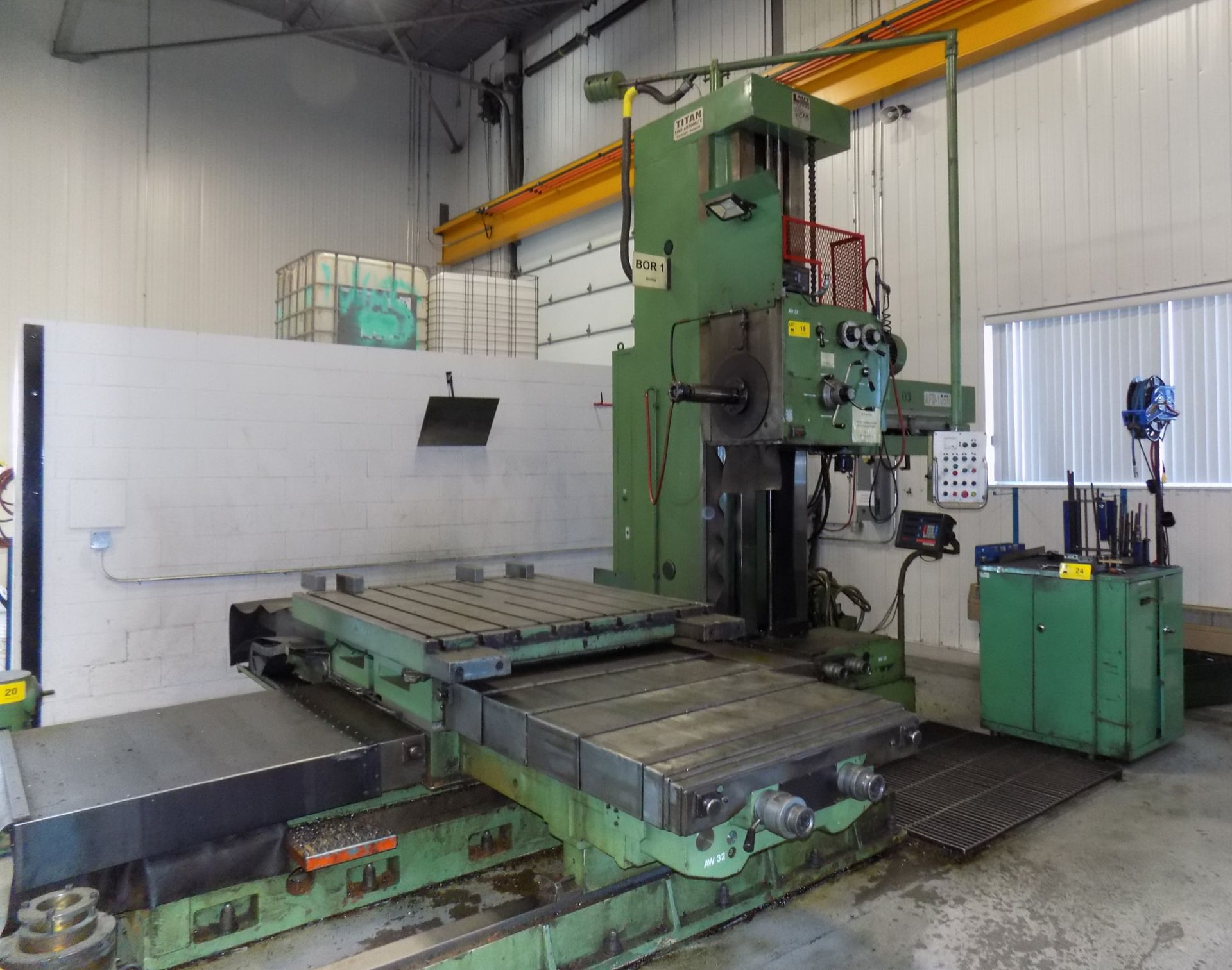 TITAN (1997 PURCHASED AND INSTALLED NEW IN 1999) AFD 105-H 4" TABLE TYPE HORIZONTAL BORING MILL WITH
