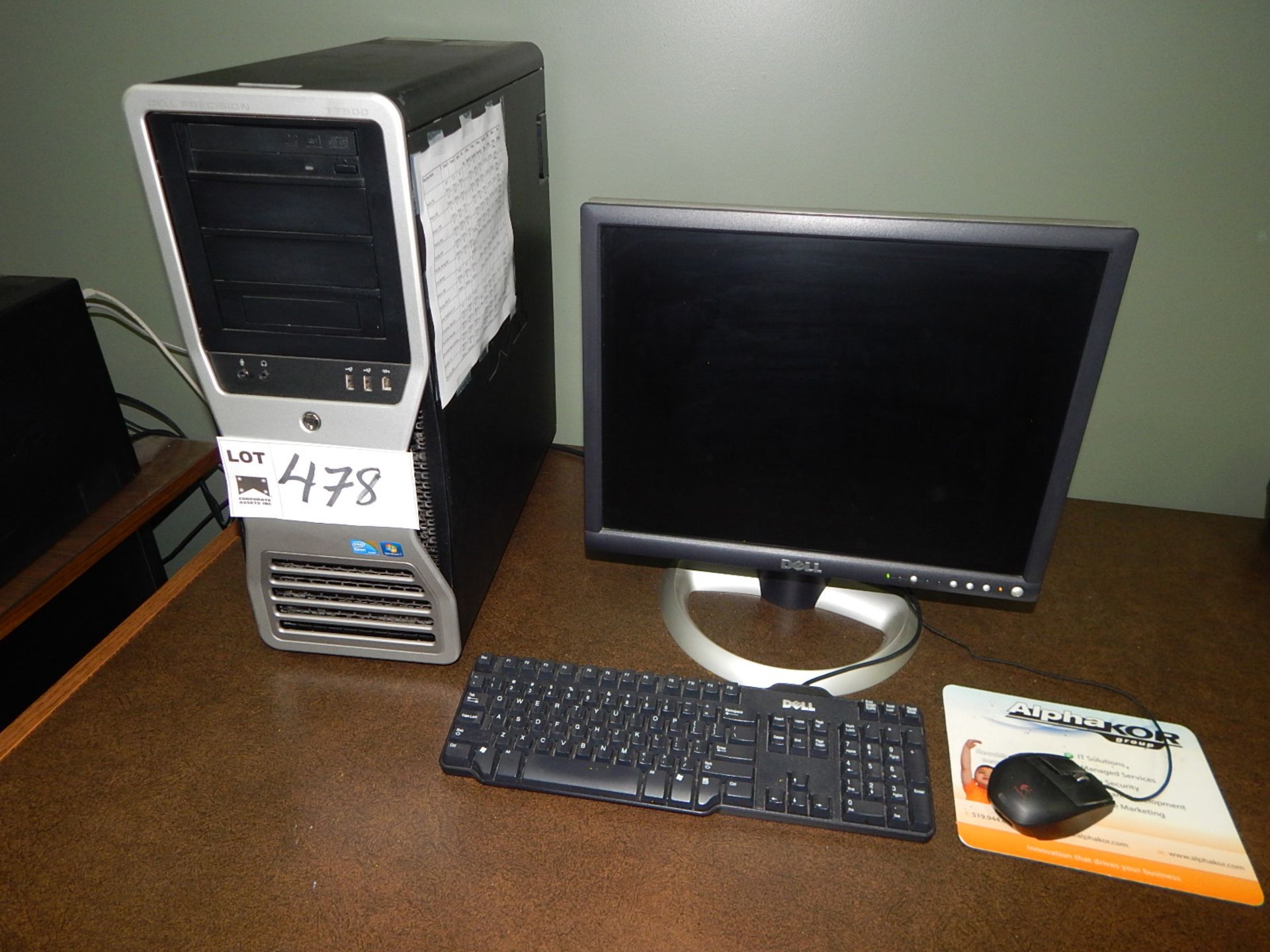 LOT/ DELL PRECISION T7500 DESKTOP COMPUTER WITH MONITOR, KEYBOARD, MOUSE AND APC BATTERY BACKUP