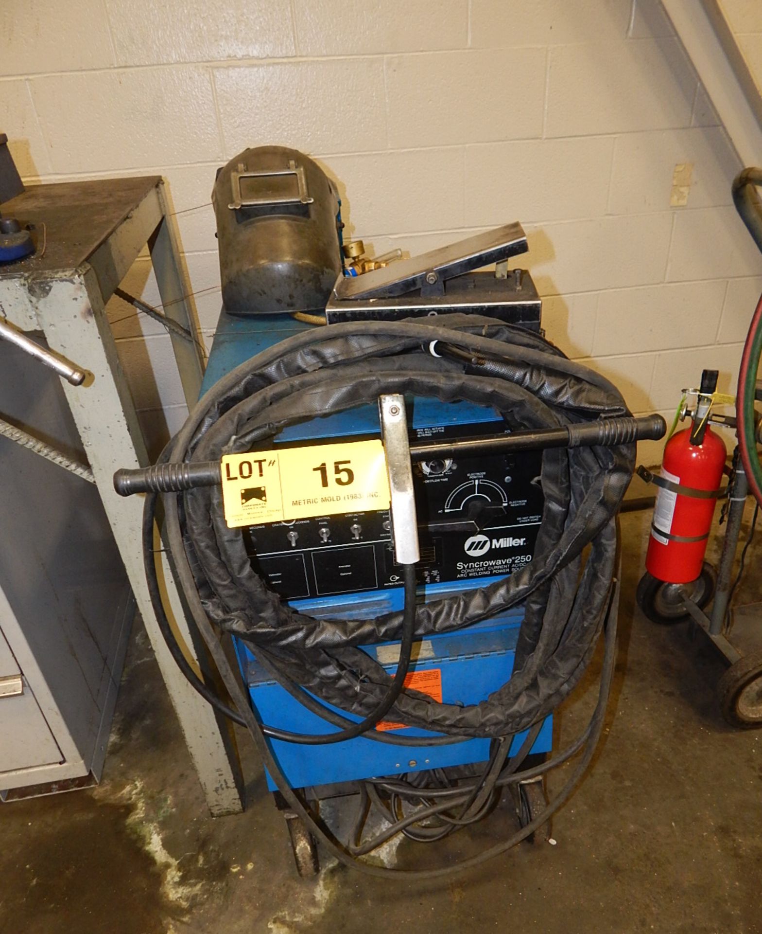 MILLER SYNCROWAVE 250 TIG WELDER WITH CABLES & GUN, S/N: N/A (BUILDING 2)