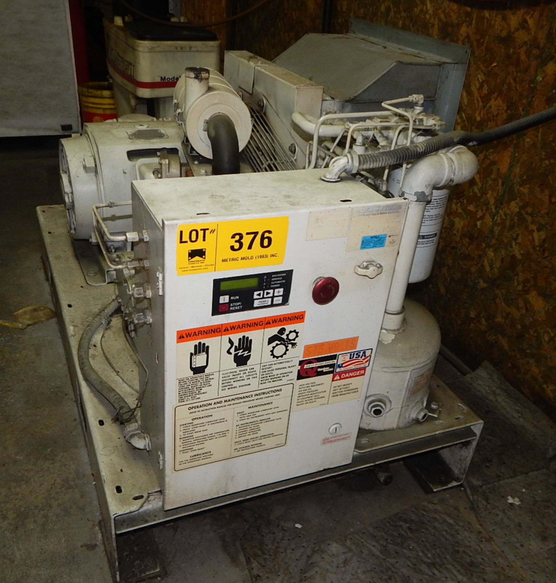 GARDNER DENVER EBE99M AIR COMPRESSOR WITH 125 OPERATING PSI, S/N: S114510 (CI)