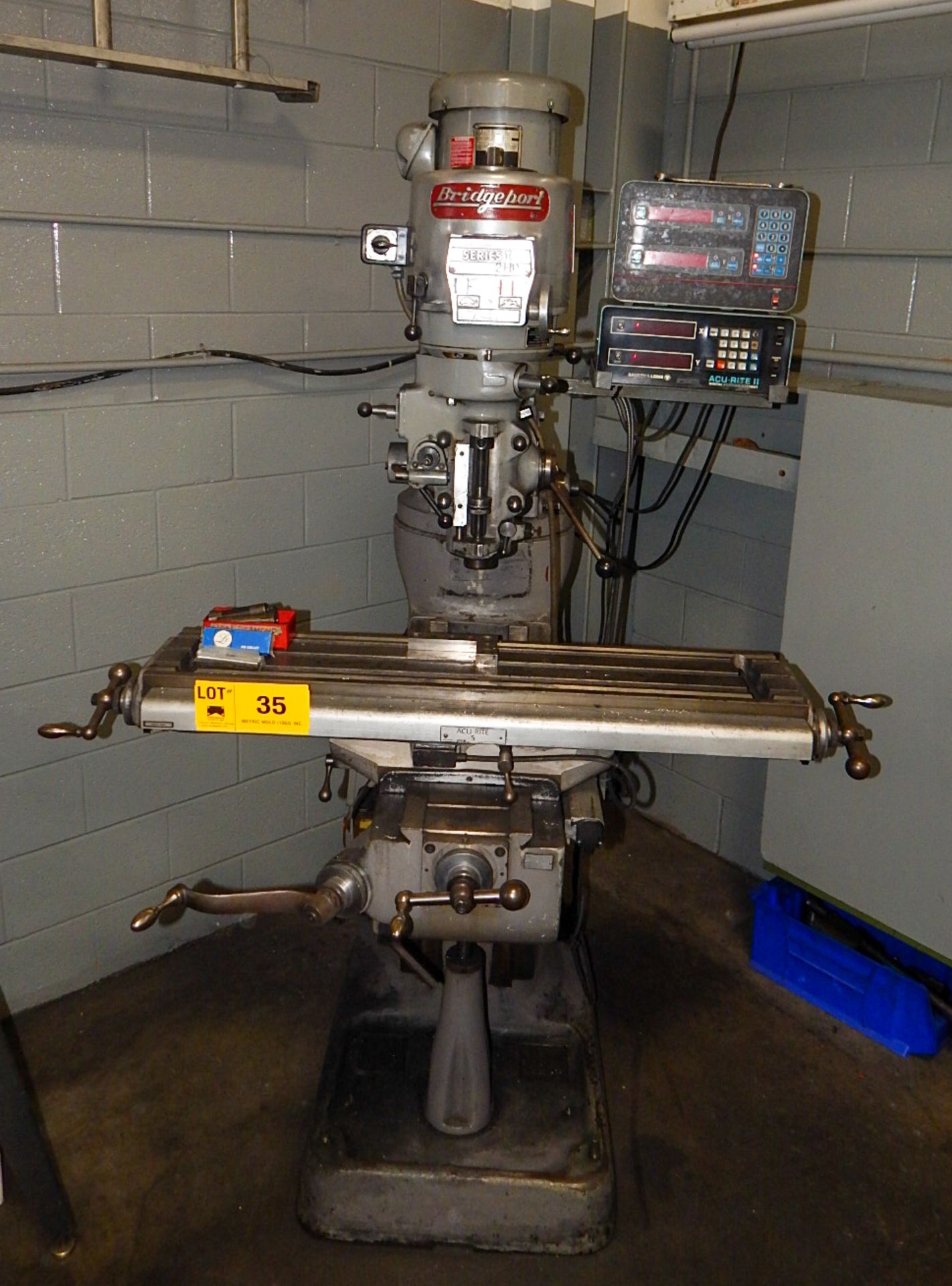 BRIDGEPORT SERIES I VERTICAL TURRET MILL WITH 42"X9" TABLE, SPEEDS TO 4200 RPM, 2 HP, ACCURITE 2 - Image 3 of 3