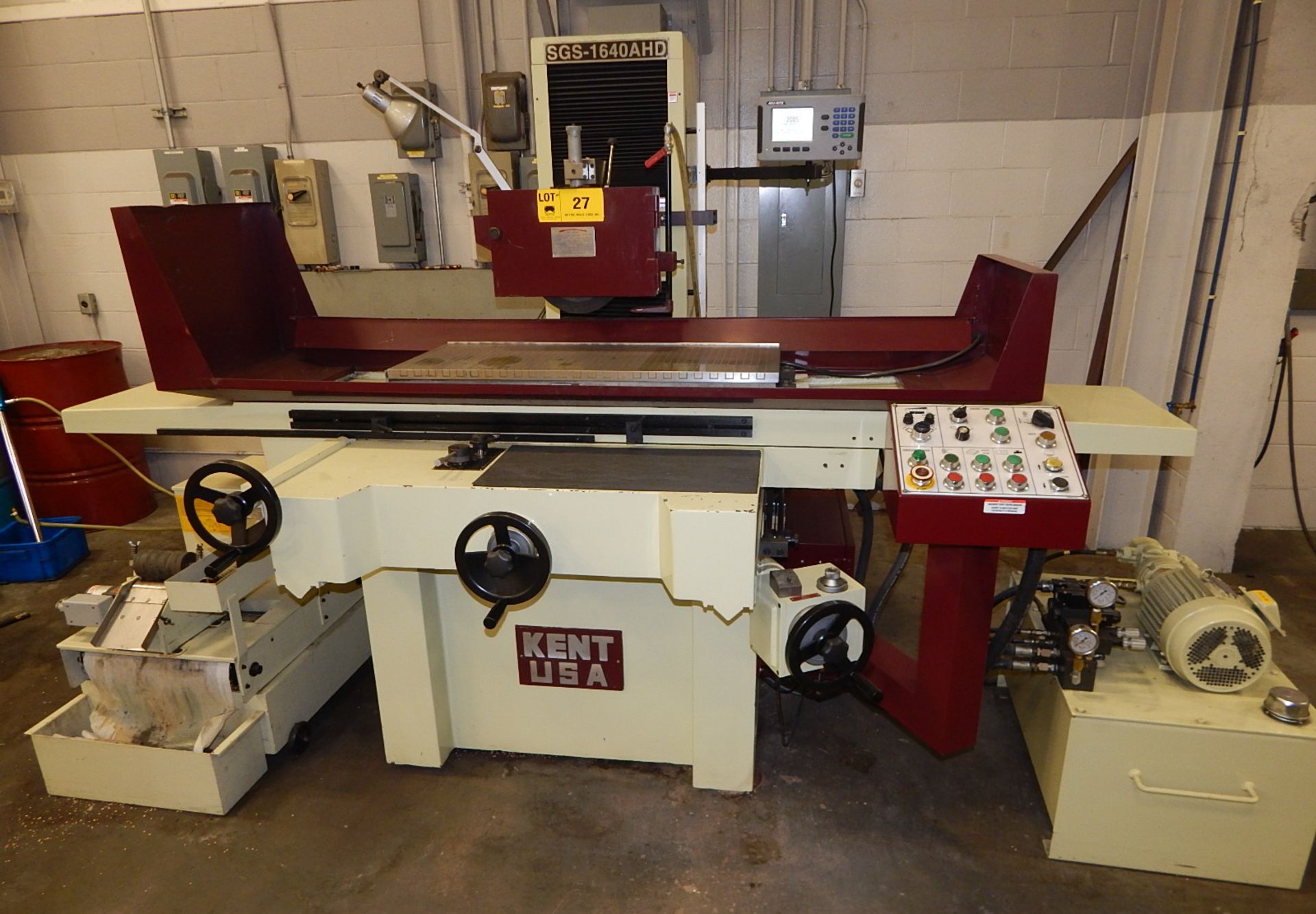 KENT (2015) SGS-1640AHD HYDRAULIC SURFACE GRINDER WITH 39.5"X16" ELECTROMAGNETIC CHUCK, - Image 3 of 6