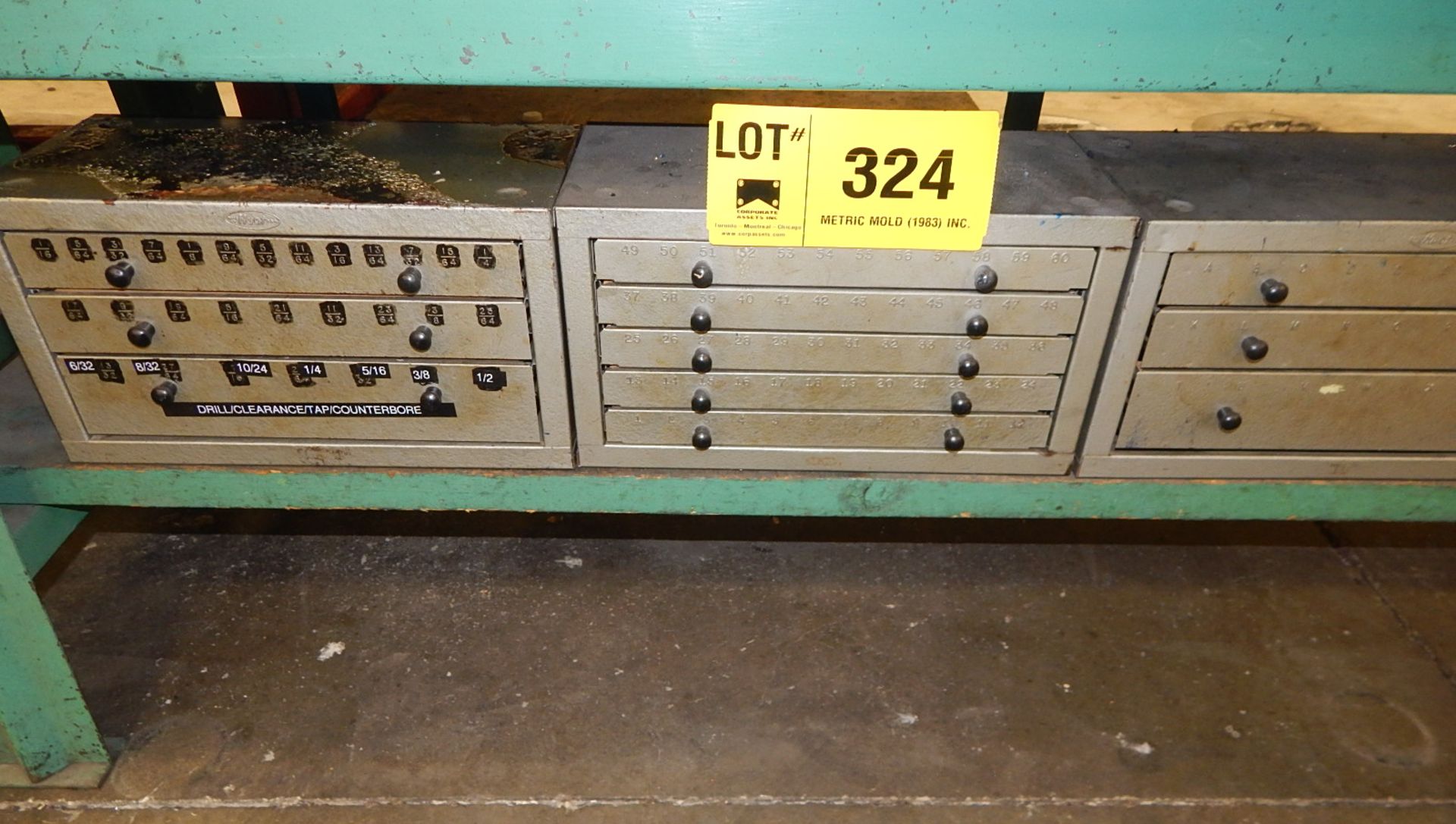 LOT/ (3) STORAGE CABINETS WITH DRILLS (BUILDING 2)