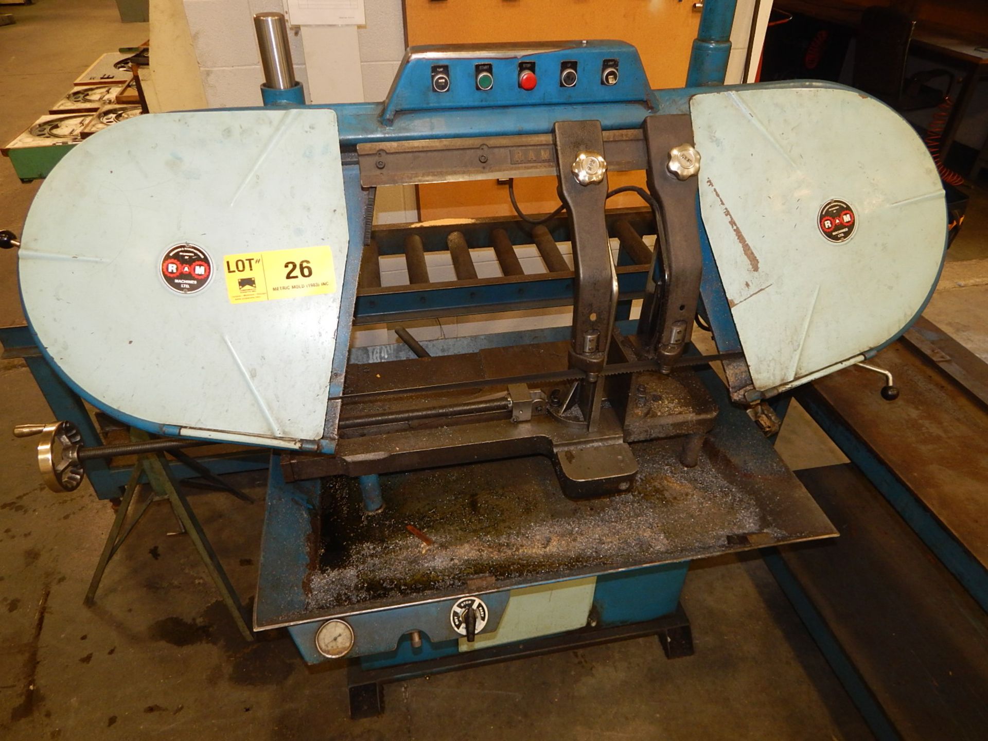 RAM HORIZONTAL BAND SAW WITH ROLLER CONVEYOR AND TABLE (CI, BUILDING 2) - Image 2 of 2