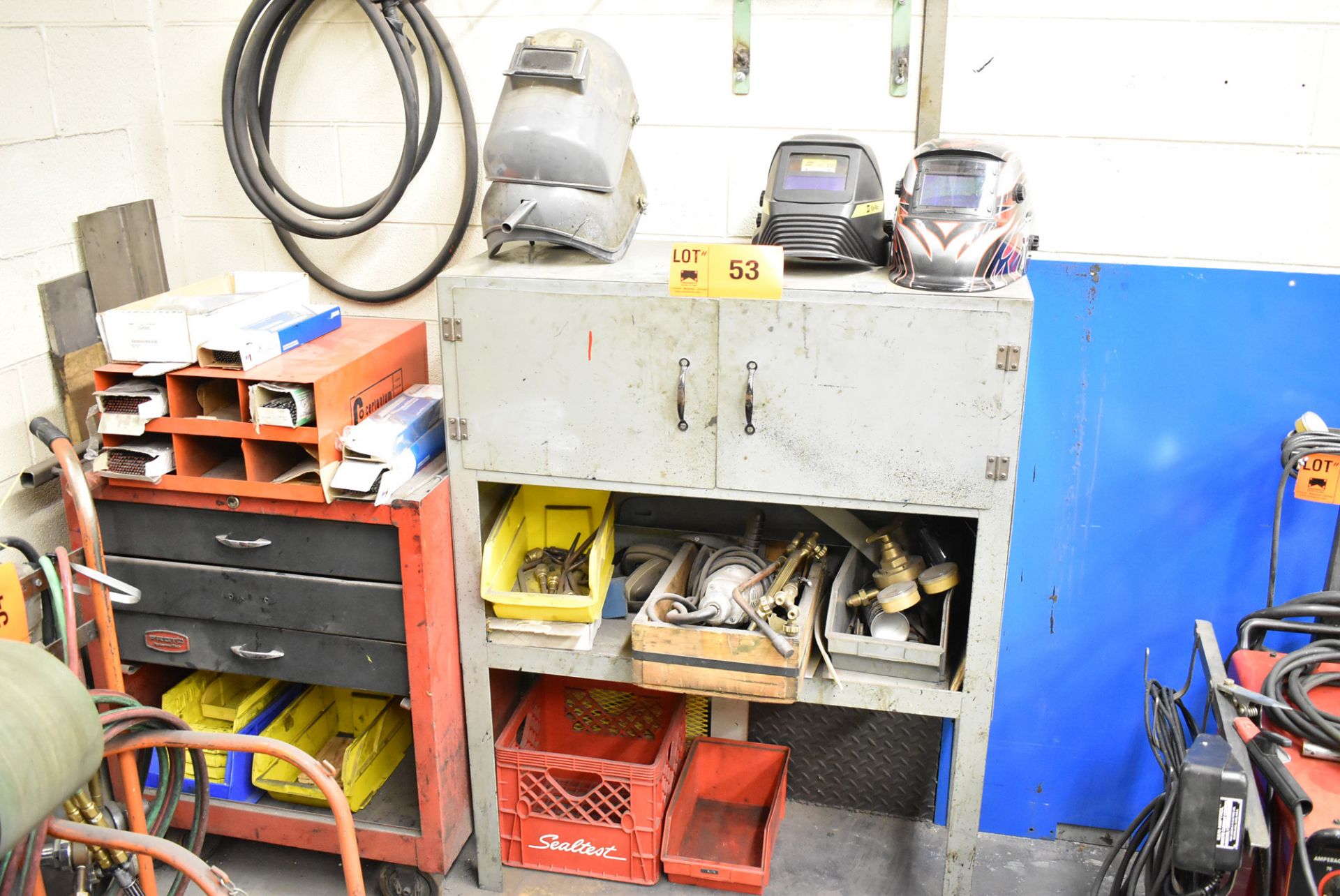 LOT/ CABINETS WITH WELDING SUPPLIES