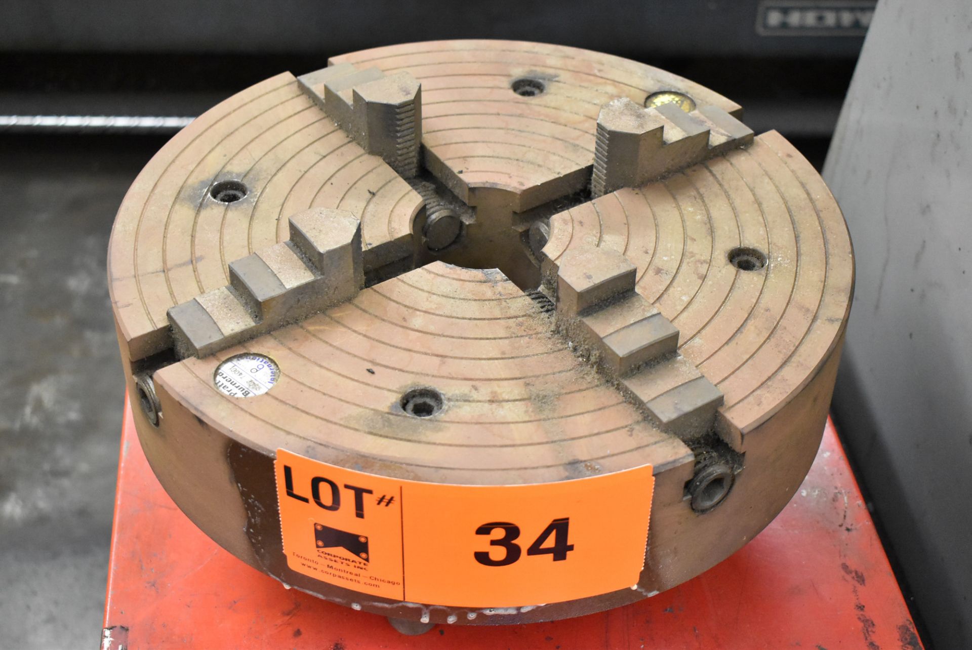 PRATT-BURNERT 16" 4-JAW CHUCK WITH ROLLING TOOLBOX