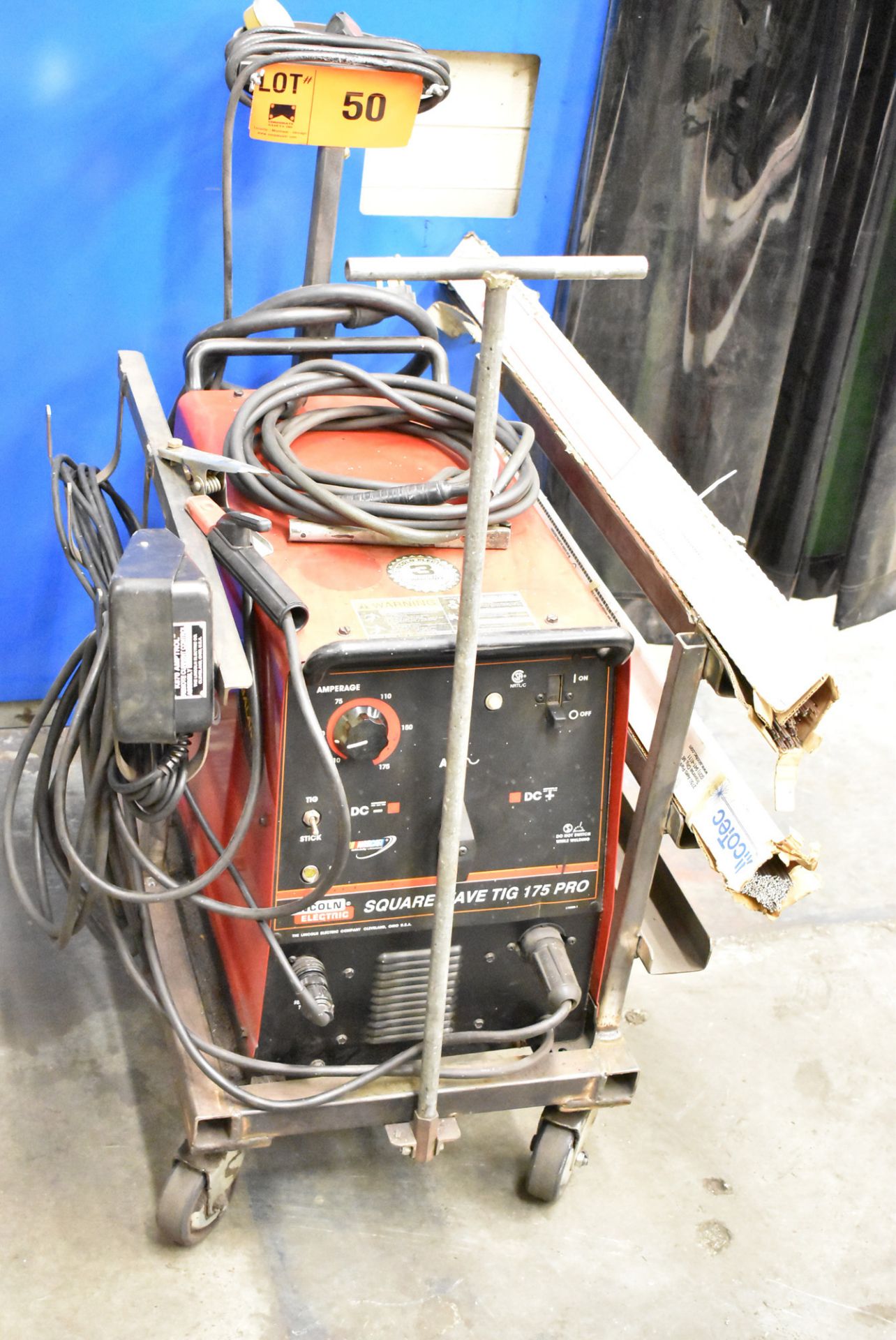 LOT/ LINCOLN SQUAREWAVE TIG 175 PRO TIG/ARC PORTABLE WELDER WITH CABLES AND GUN, S/N N/A