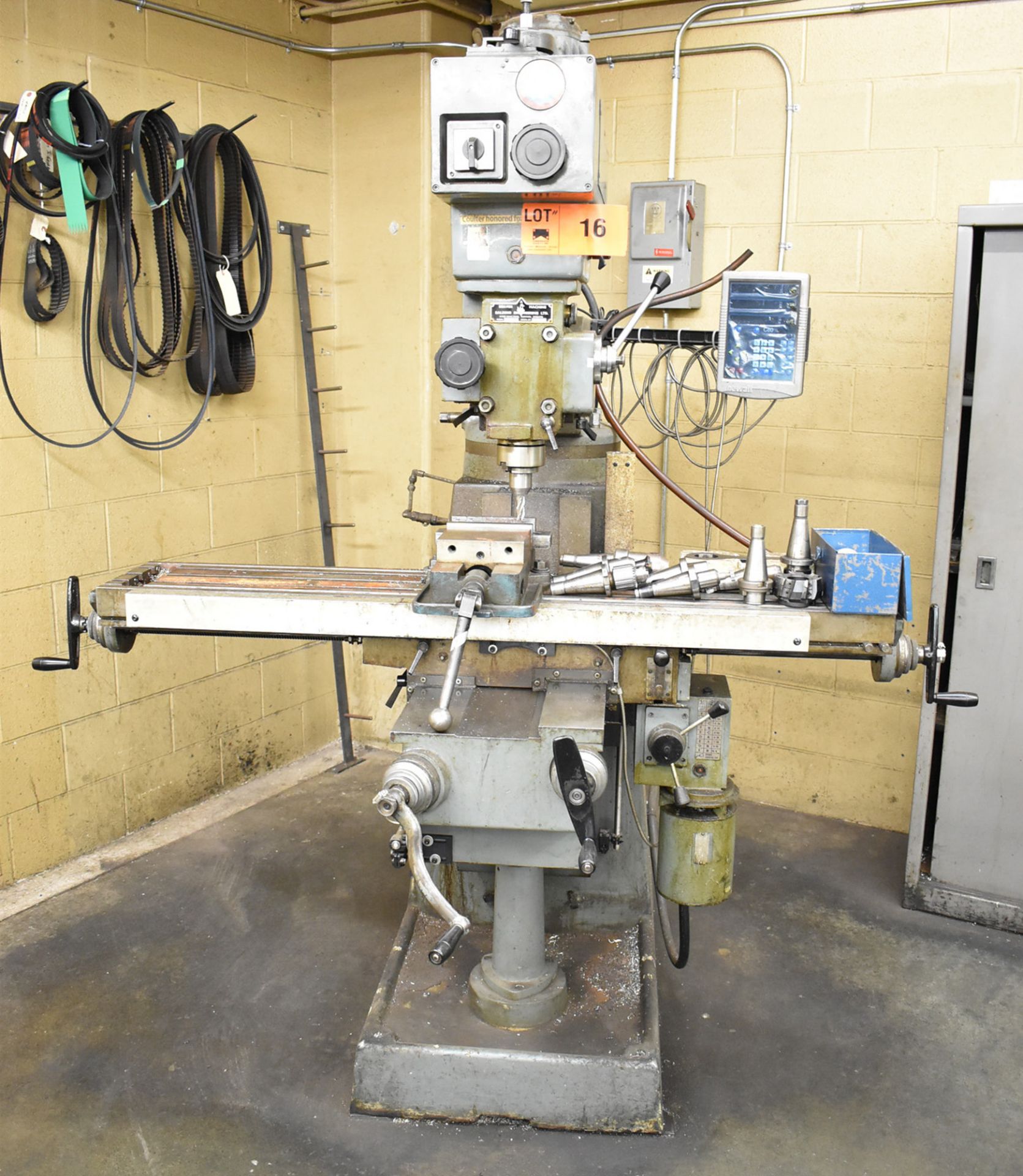 BALDING BEAVER MK2 VERTICAL TURRET MILLING MACHINE WITH 9"X42" TABLE, POWER TABLE FEED, ISO#40