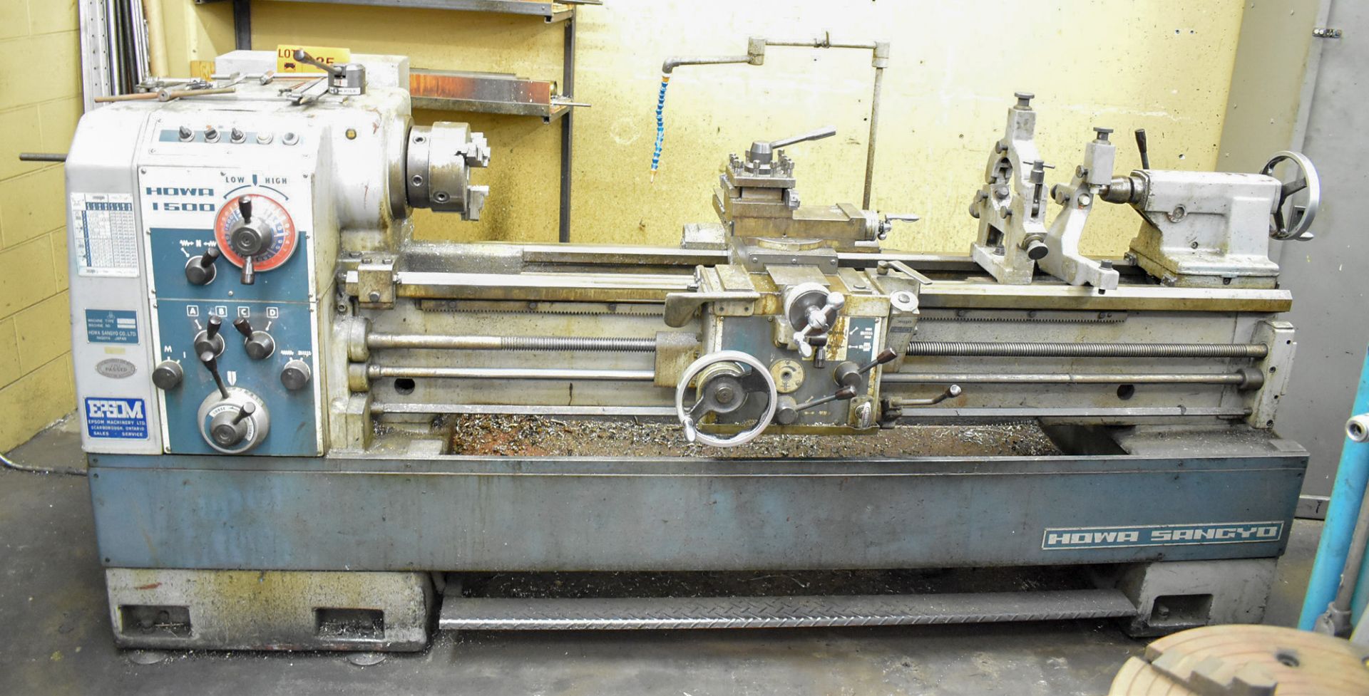 HOWA SANGYO 430X1500 ENGINE LATHE WITH 20" SWING, 60" BETWEEN CENTERS, 8" 3-JAW CHUCK, SPEEDS TO - Image 2 of 4