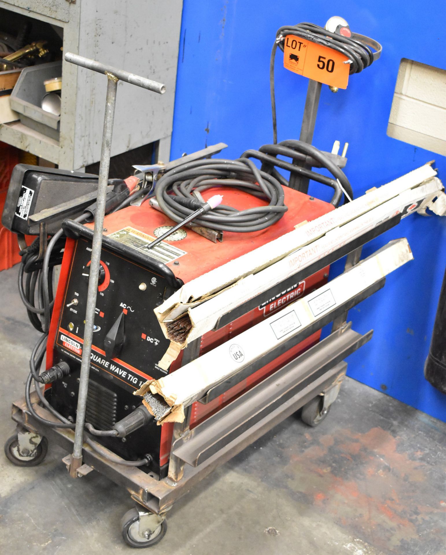 LOT/ LINCOLN SQUAREWAVE TIG 175 PRO TIG/ARC PORTABLE WELDER WITH CABLES AND GUN, S/N N/A - Image 3 of 3