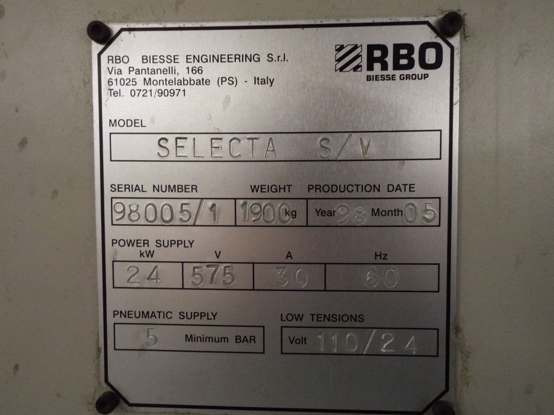 RBO SELECTA S/V 2-AXIS PICK AND PLACE ROBOT WITH VACUUM PANEL LIFTER, TRAVELS APPROX. 15'X7', S/N: - Image 6 of 11