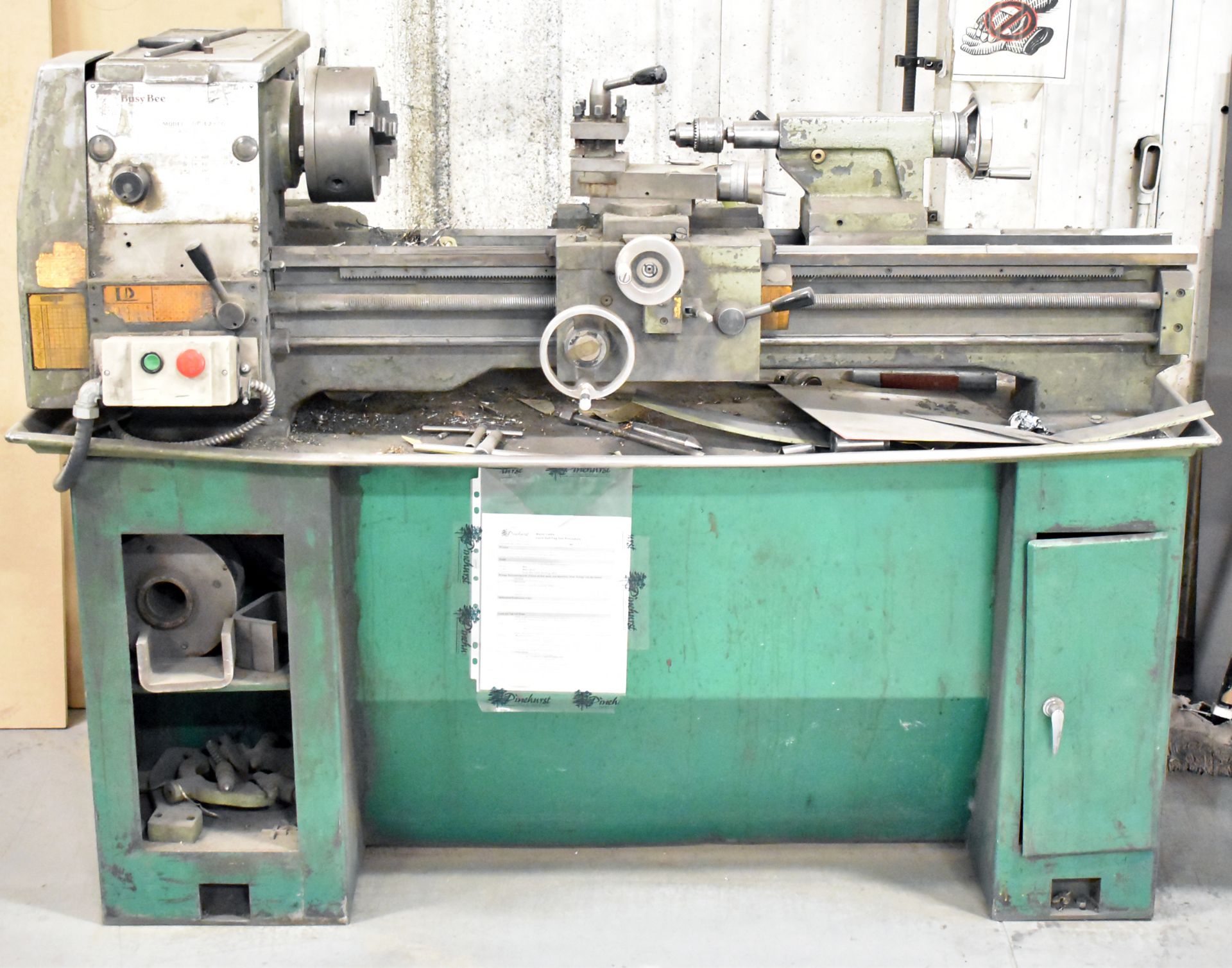 BUSY BEE DF-1237G GAP BED LATHE WITH 12" SWING, 37" BETWEEN CENTERS, AND 7.5" 3-JAW CHUCK, S/N: N/A