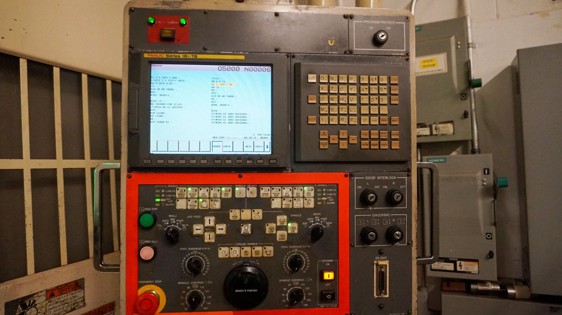 OKUMA & HOWA (2004) 2SP-V40 4 AXIS CNC TWIN SPINDLE VERTICAL LATHE WITH FANUC SERIES 18I-TB CNC - Image 2 of 15